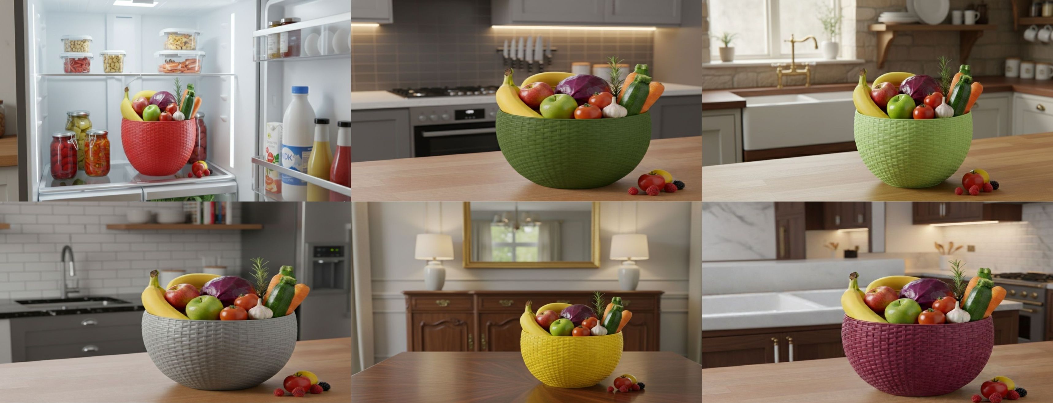 SmartKitchen Basket Plastic Fruit & Vegetable Basket-image-32