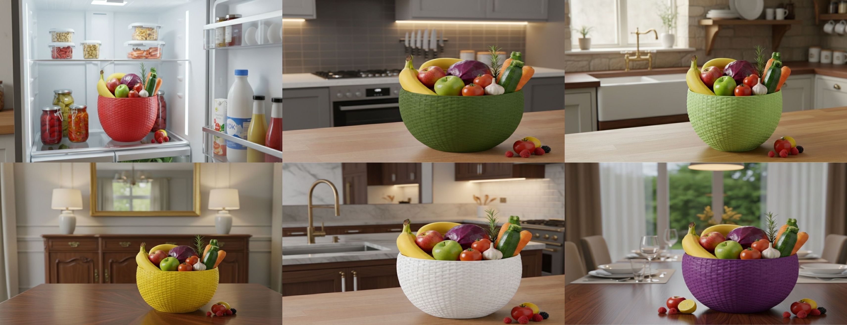 SmartKitchen Basket Plastic Fruit & Vegetable Basket-image-33