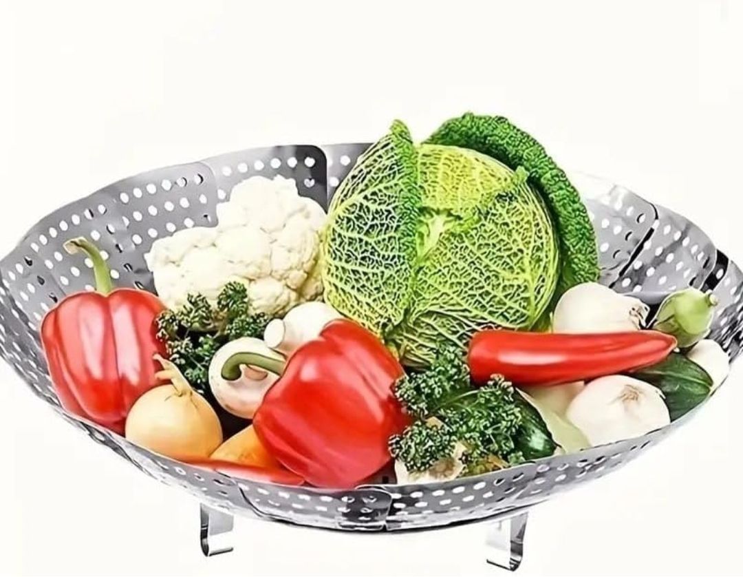 Folding Steamer Basket Steel Fruit & Vegetable Basket