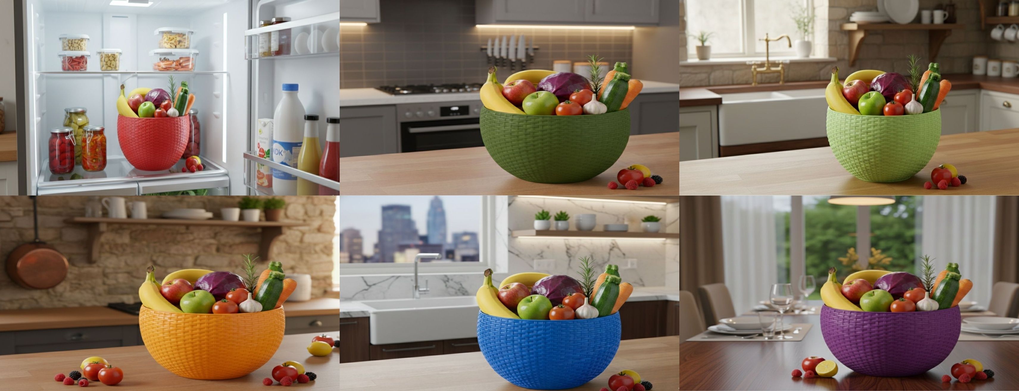 SmartKitchen Basket Plastic Fruit & Vegetable Basket-image-47