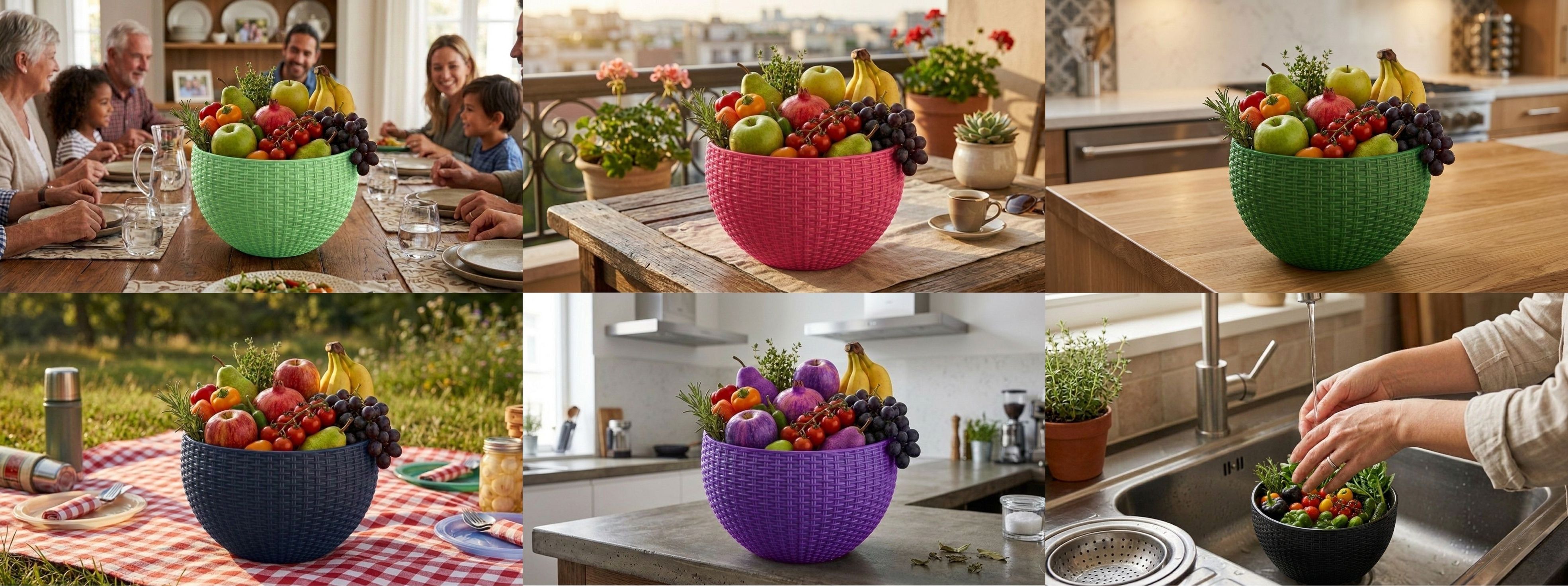 Multi SmartKitchen Basket Plastic Fruit & Vegetable Basket-image-11