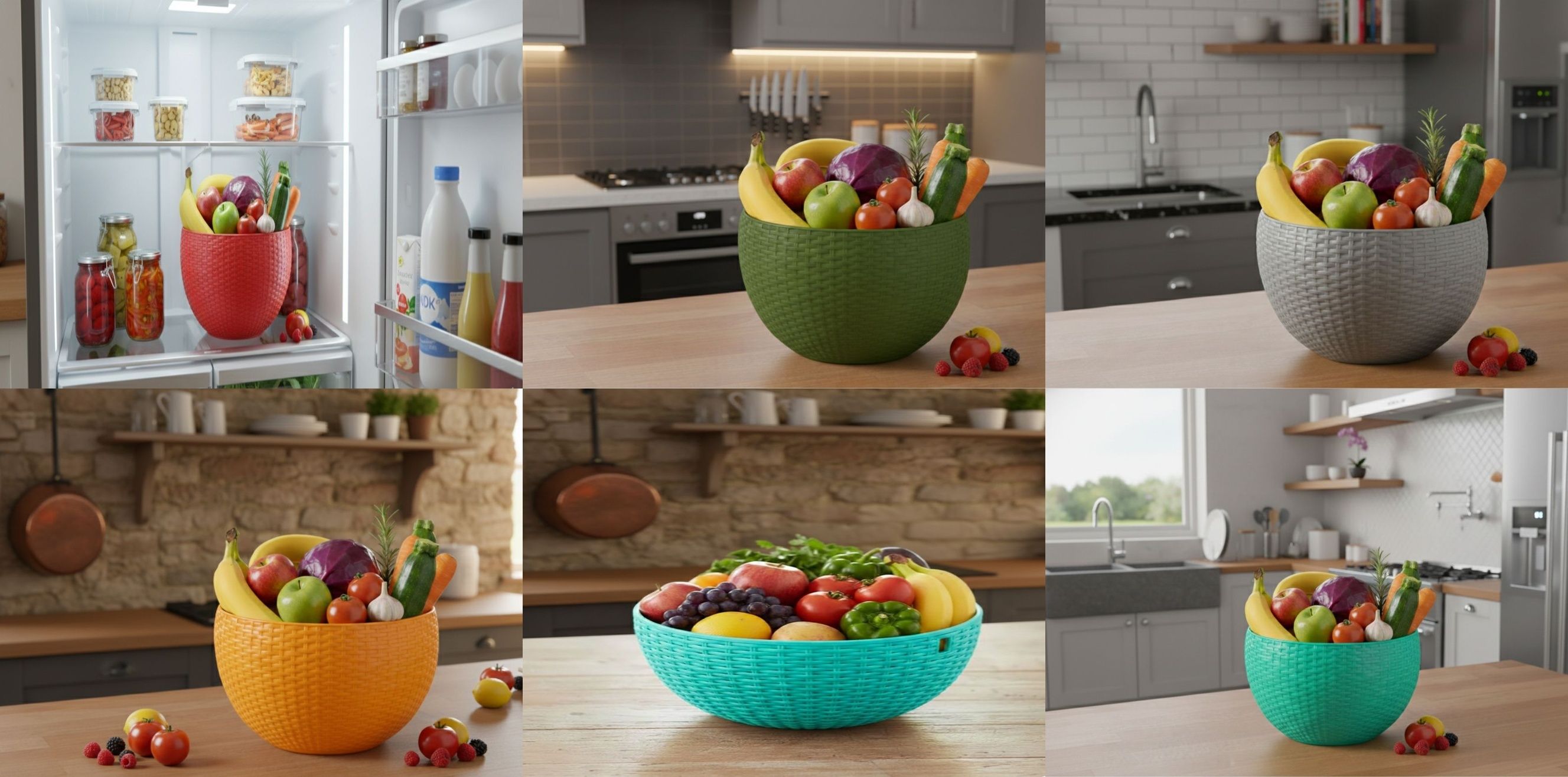 SmartKitchen Basket Plastic Fruit & Vegetable Basket-image-37