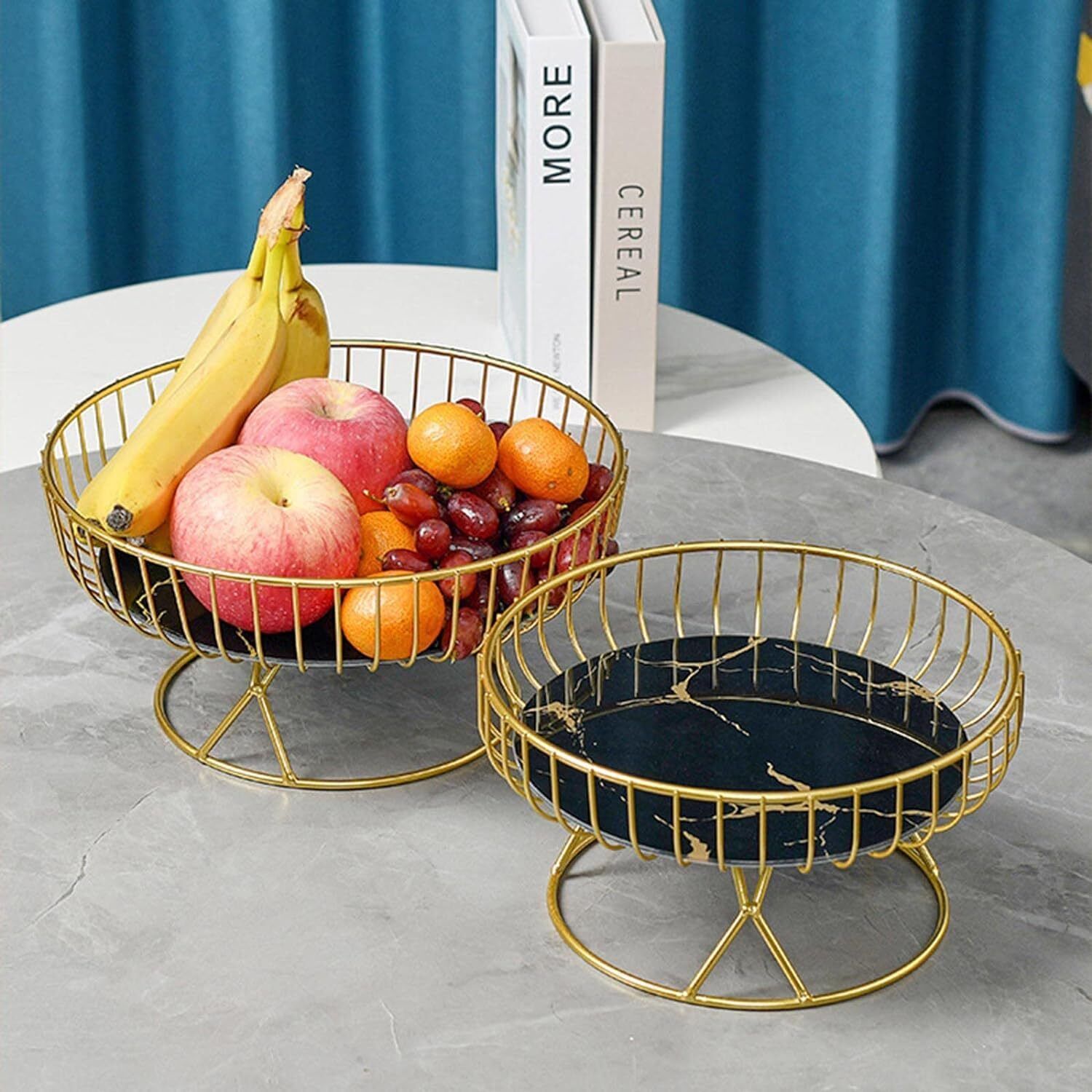 Golden Metal Cake Stand with Marble Base for Display Iron Cake Server-image-10