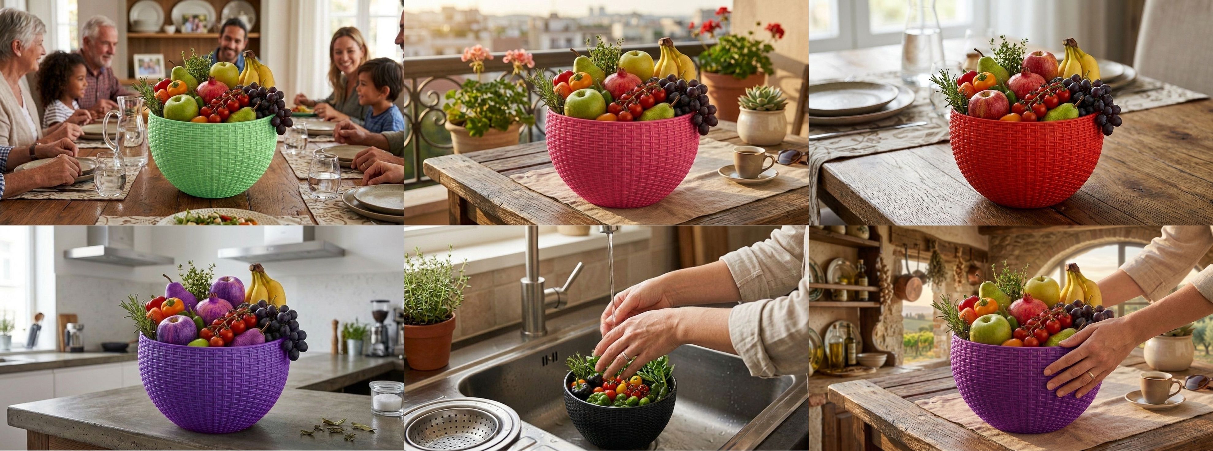 Multi SmartKitchen Basket Plastic Fruit & Vegetable Basket-image-6