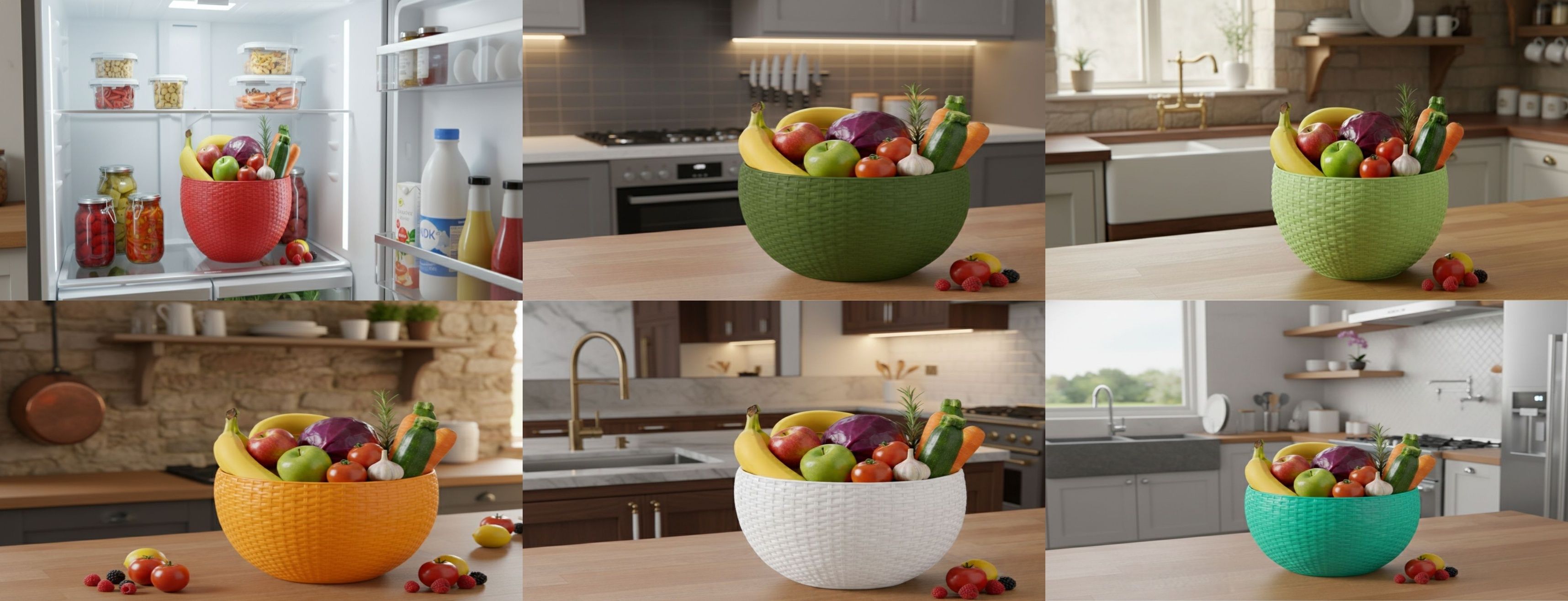 SmartKitchen Basket Plastic Fruit & Vegetable Basket-image-14