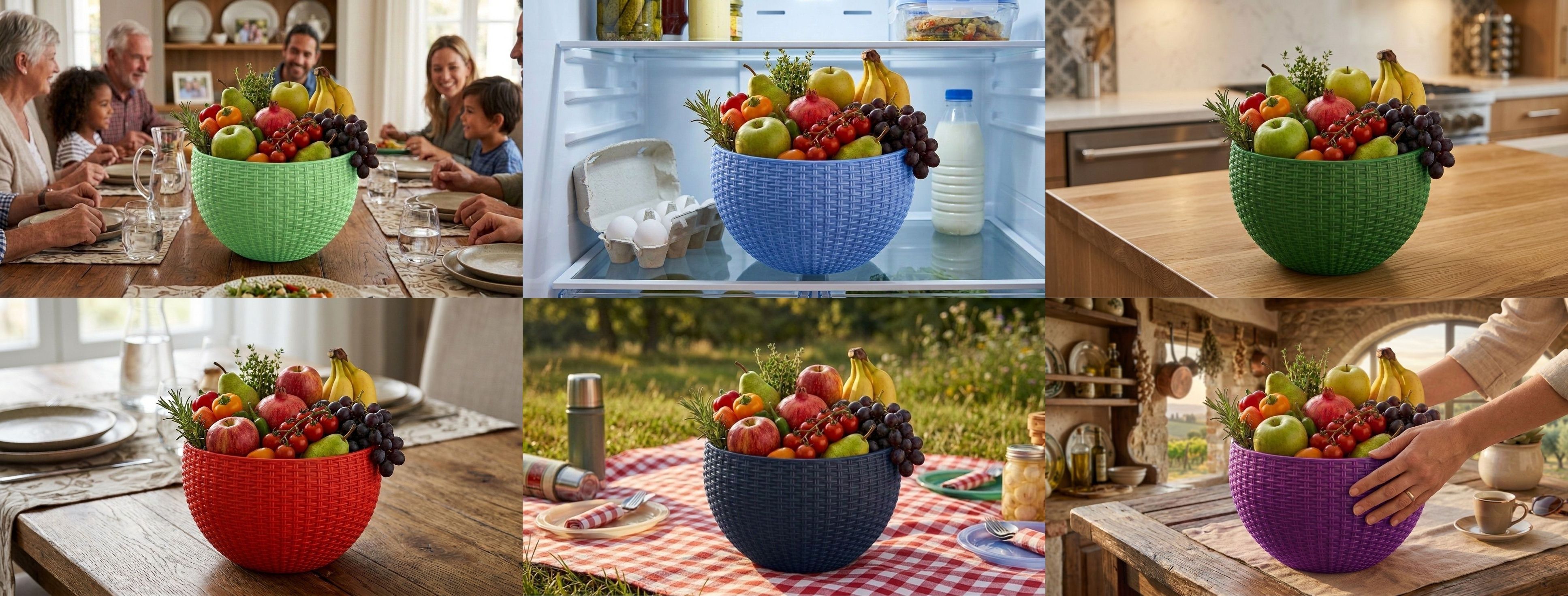 Multi SmartKitchen Basket Plastic Fruit & Vegetable Basket-image-39