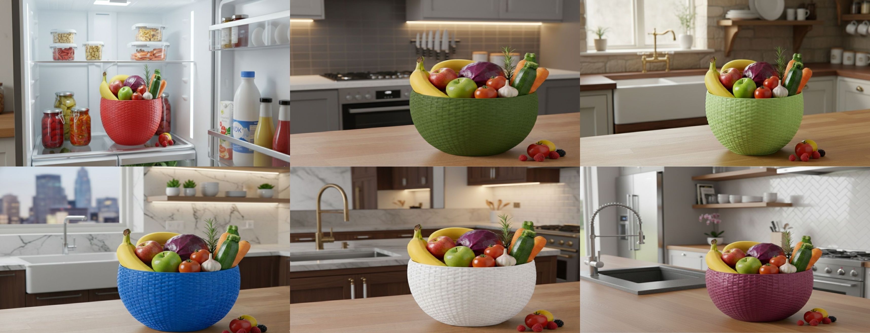 SmartKitchen Basket Plastic Fruit & Vegetable Basket-image-24