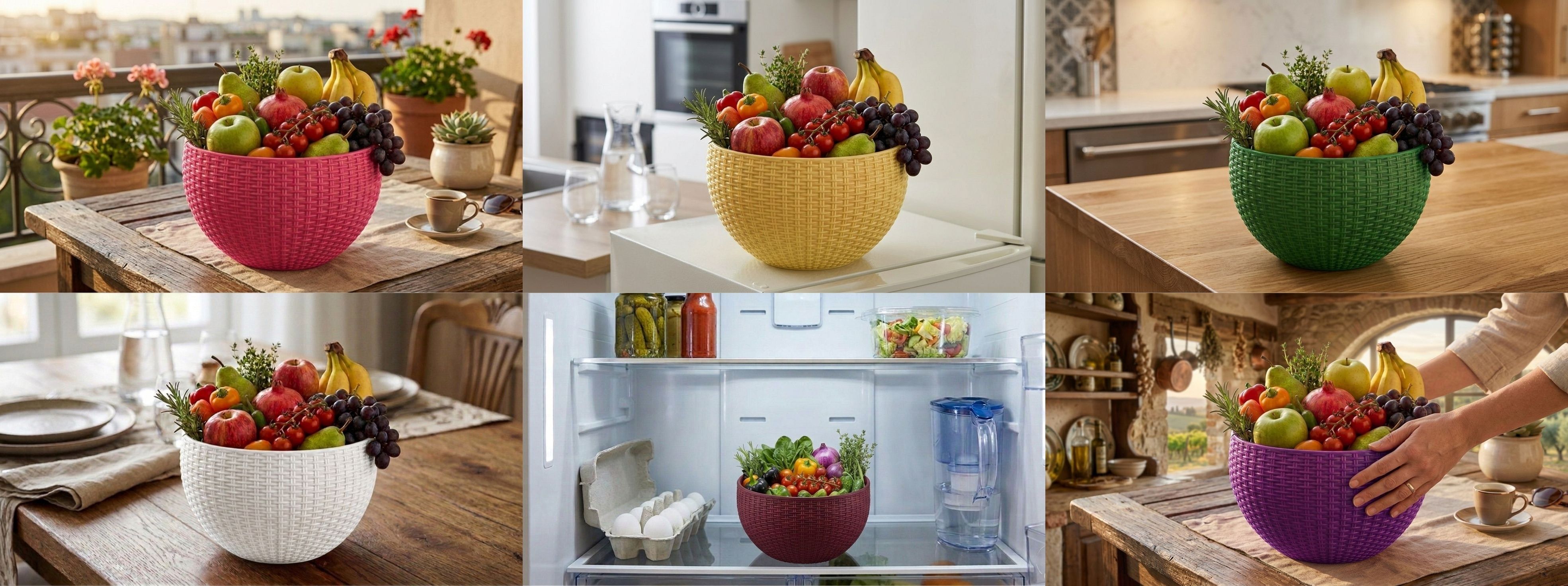 Multi SmartKitchen Basket Plastic Fruit & Vegetable Basket-image-44
