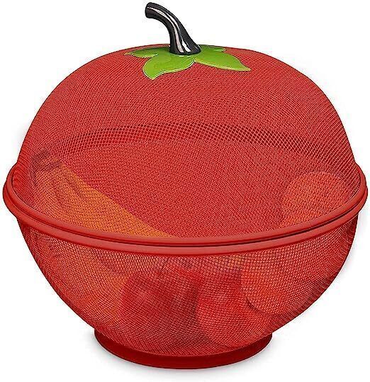 babalifinch Apple Shape Fruit & With Protective Lid Steel Fruit & Vegetable Basket-picture-13