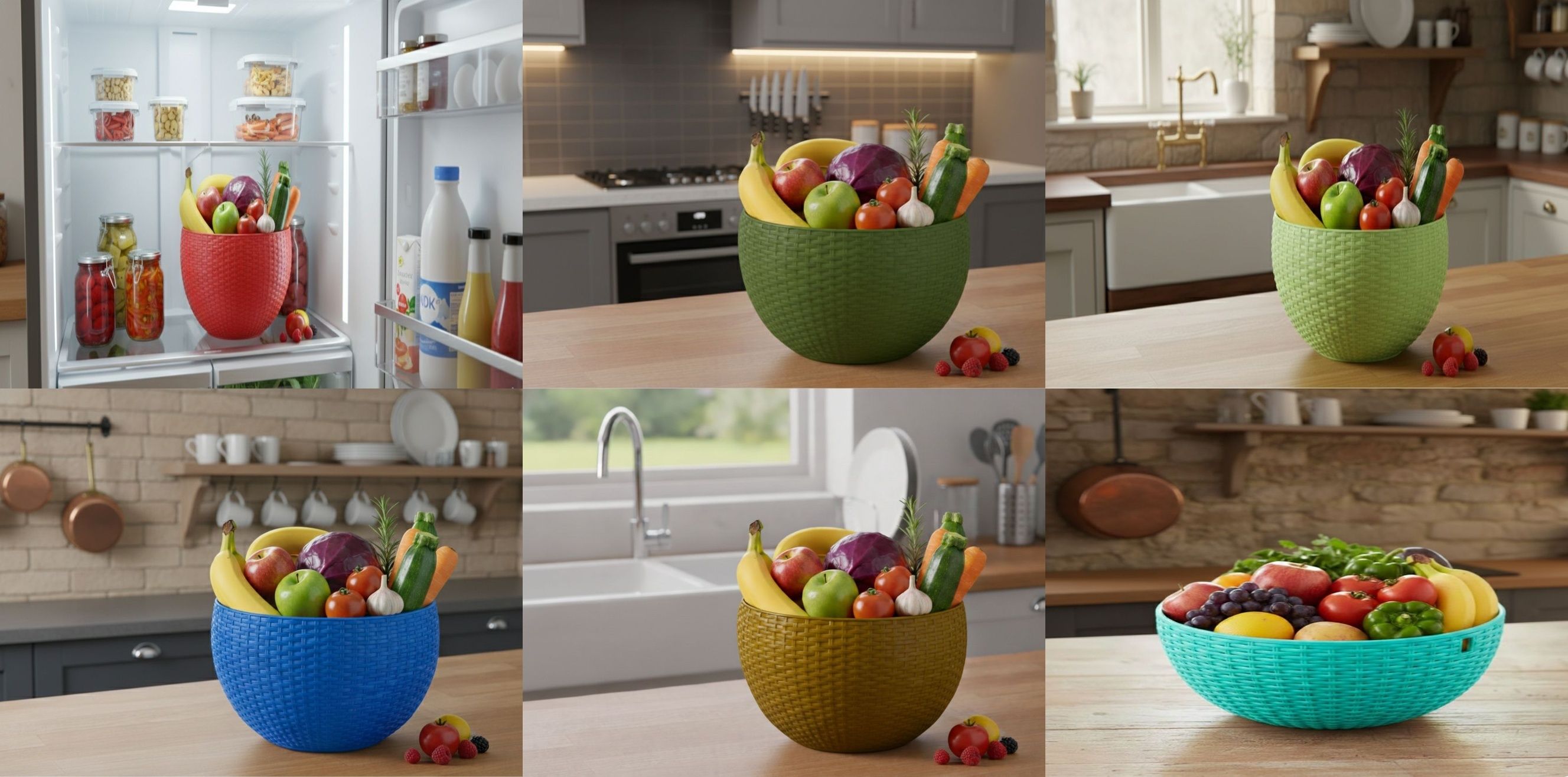 SmartKitchen Basket Plastic Fruit & Vegetable Basket-image-45