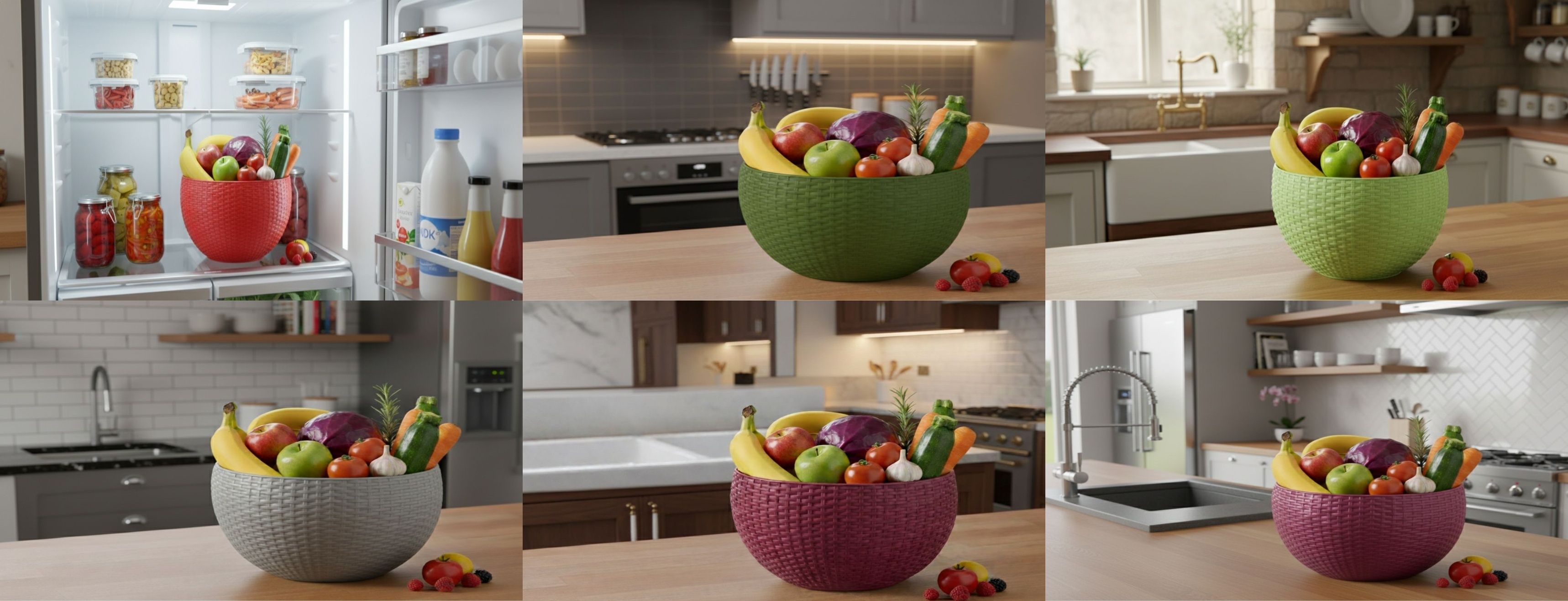SmartKitchen Basket Plastic Fruit & Vegetable Basket-image-48