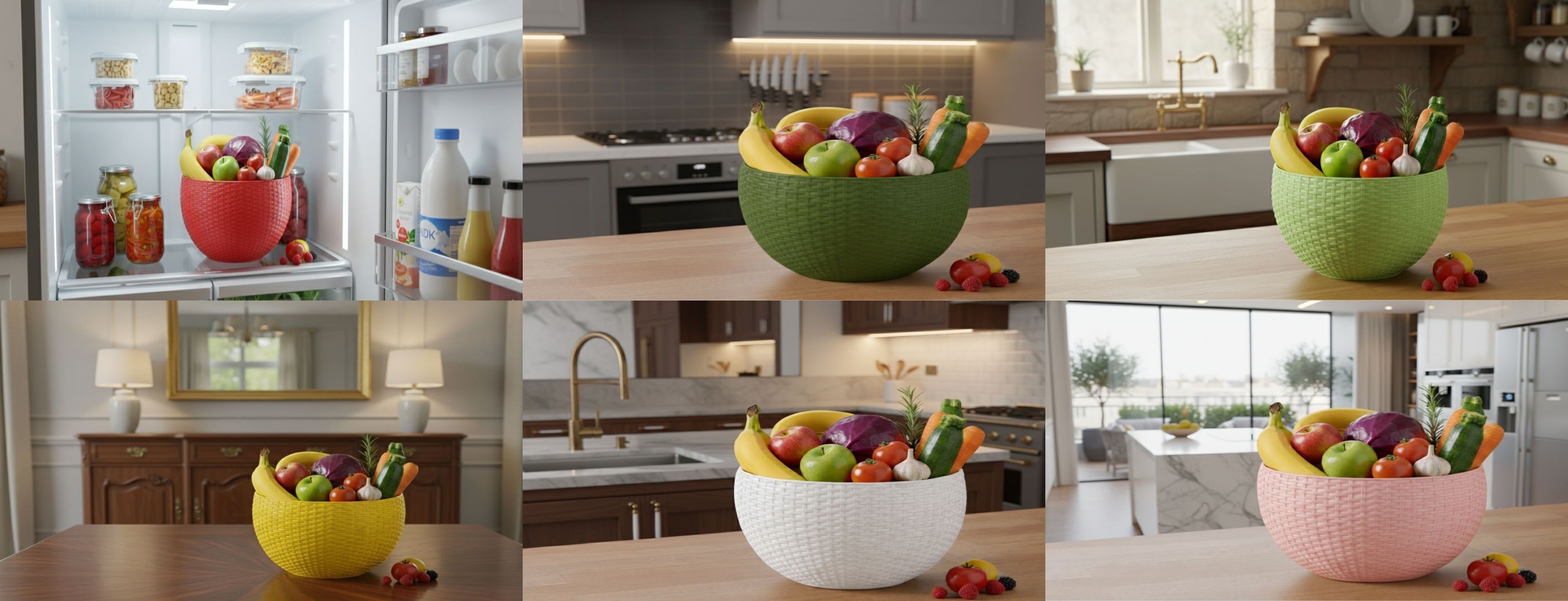 SmartKitchen Basket Plastic Fruit & Vegetable Basket-image-36