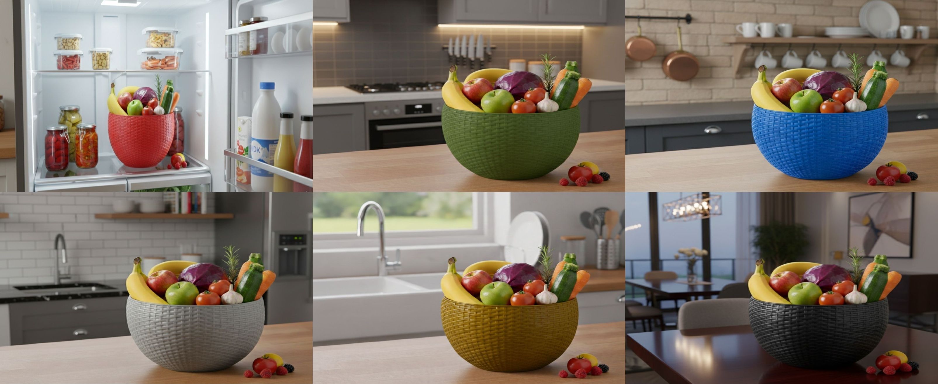 SmartKitchen Basket Plastic Fruit & Vegetable Basket-image-34