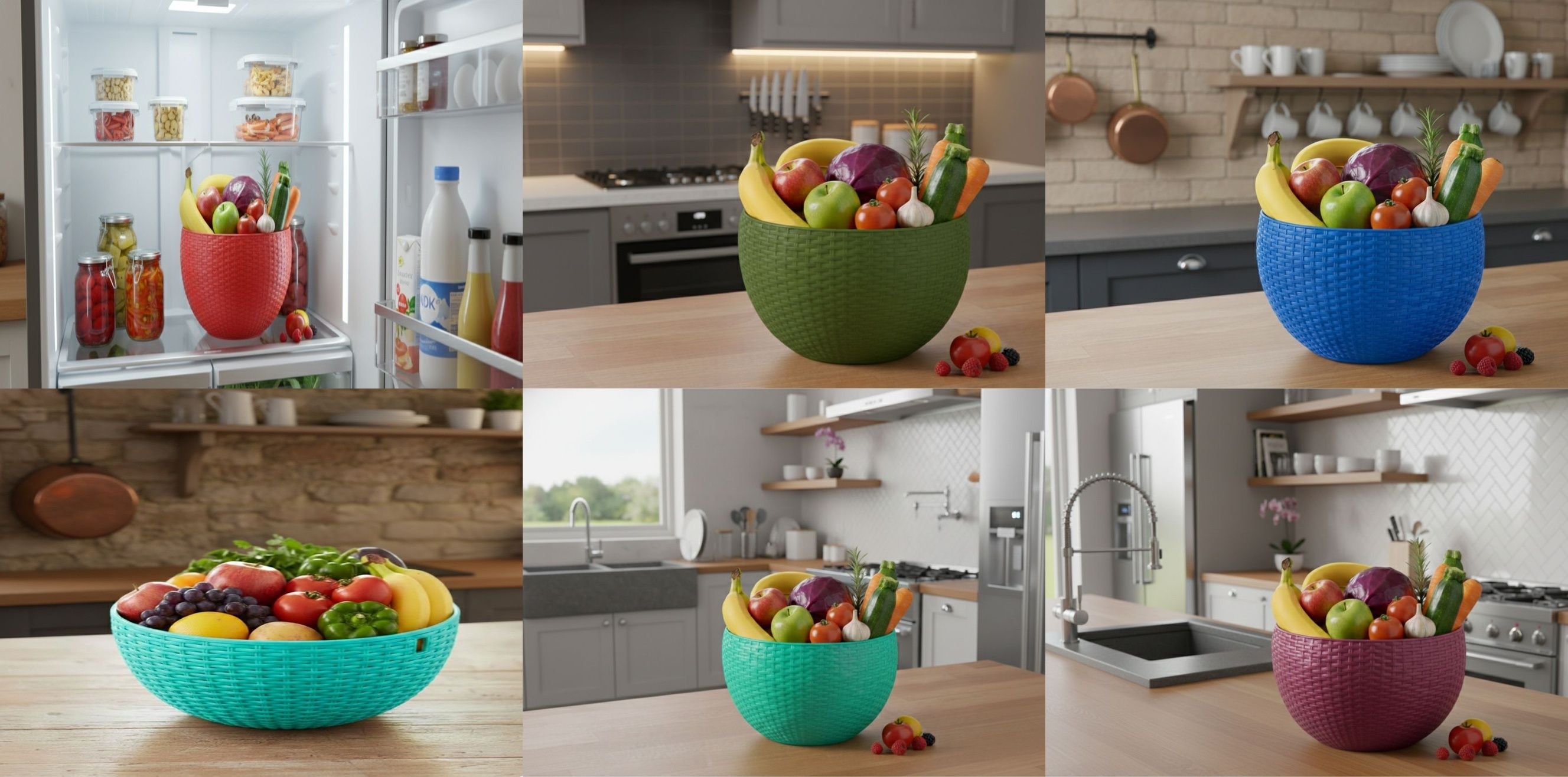 SmartKitchen Basket Plastic Fruit & Vegetable Basket-image-4
