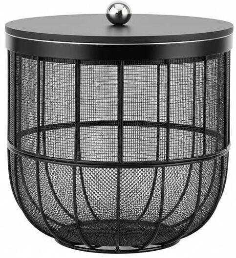 Vertex overseas Metal Fruit Basket with Lid (Black)) Iron Fruit & Vegetable Basket-image-17