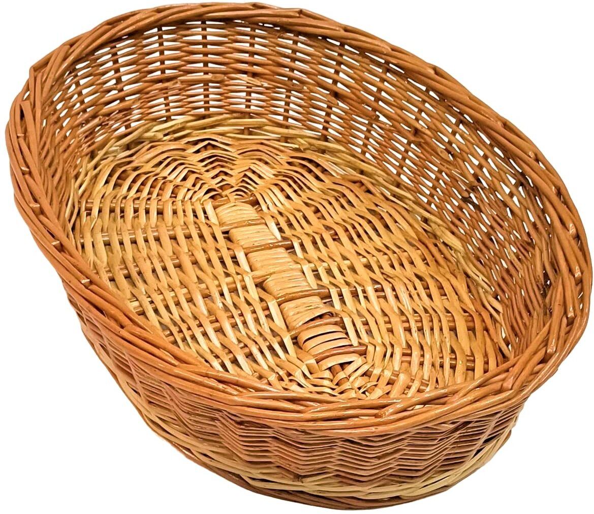aleena creations Bamboo Full Oval Shape Cane Wicker Baskets Flower/Fruit/Hamper Baskets, 12x18 in, Storage Basket-picture-27