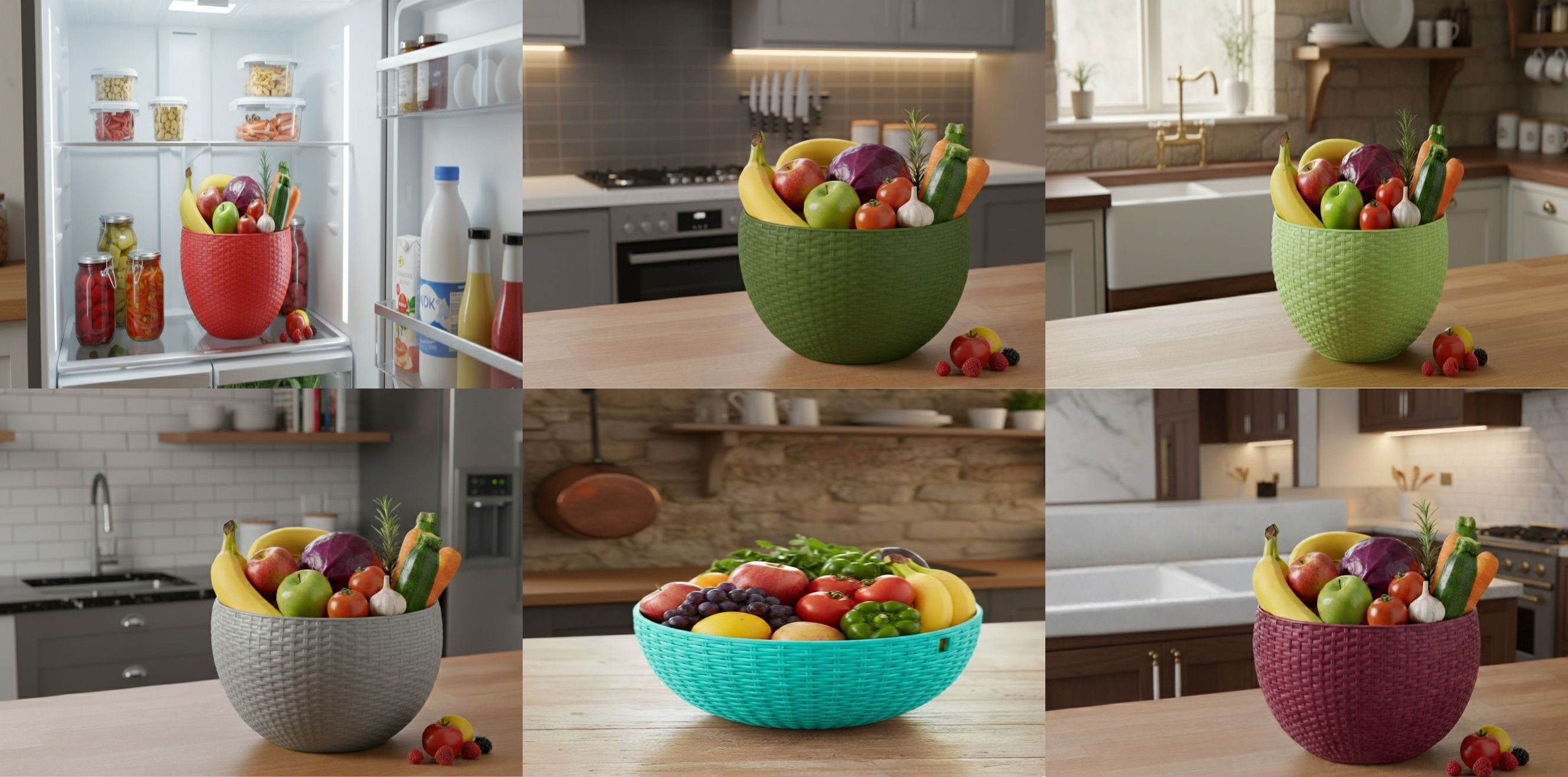 SmartKitchen Basket Plastic Fruit & Vegetable Basket-image-42