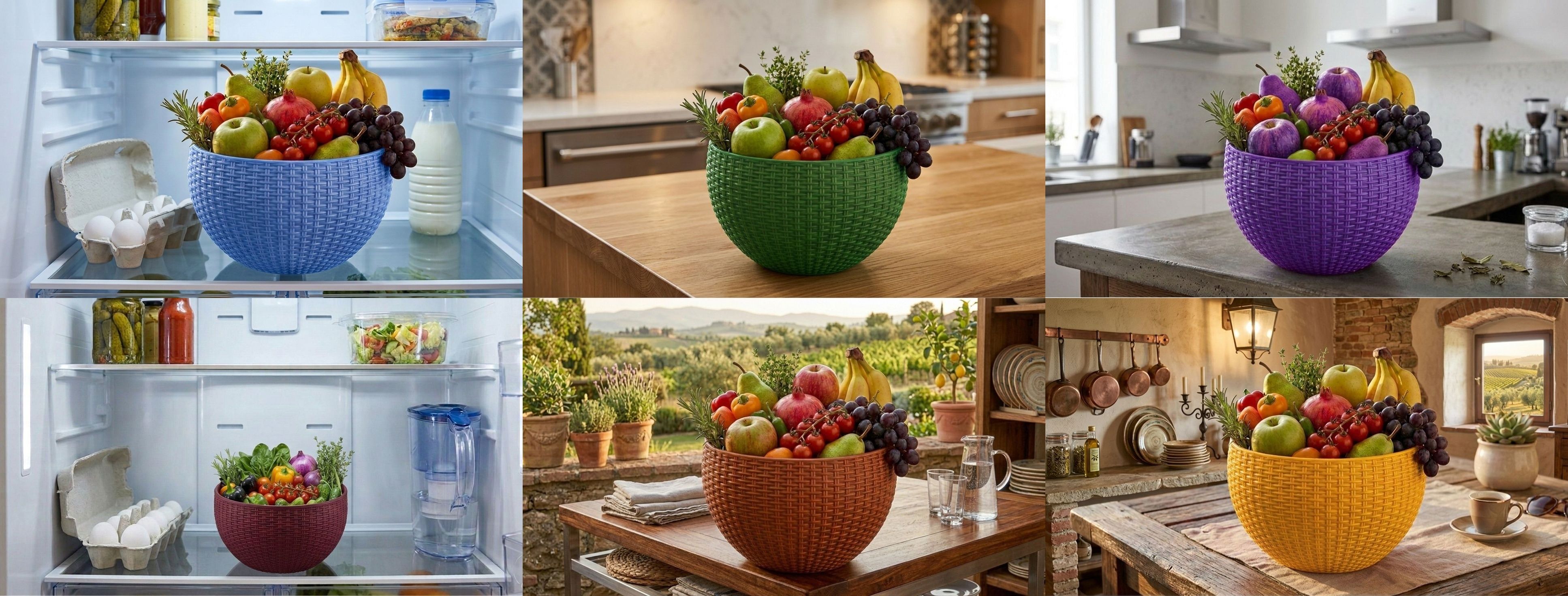 Multi SmartKitchen Basket Plastic Fruit & Vegetable Basket-image-46