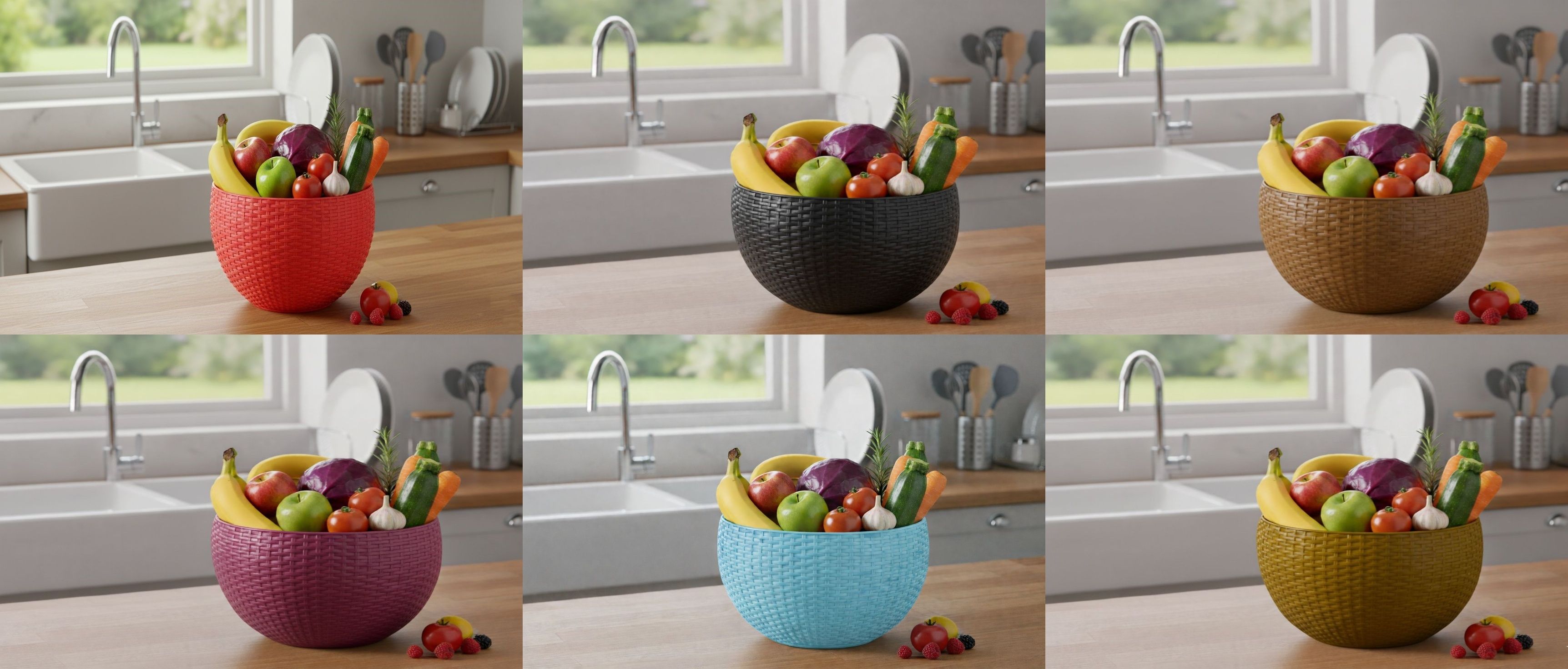 SmartKitchen Basket Plastic Fruit & Vegetable Basket-image-7