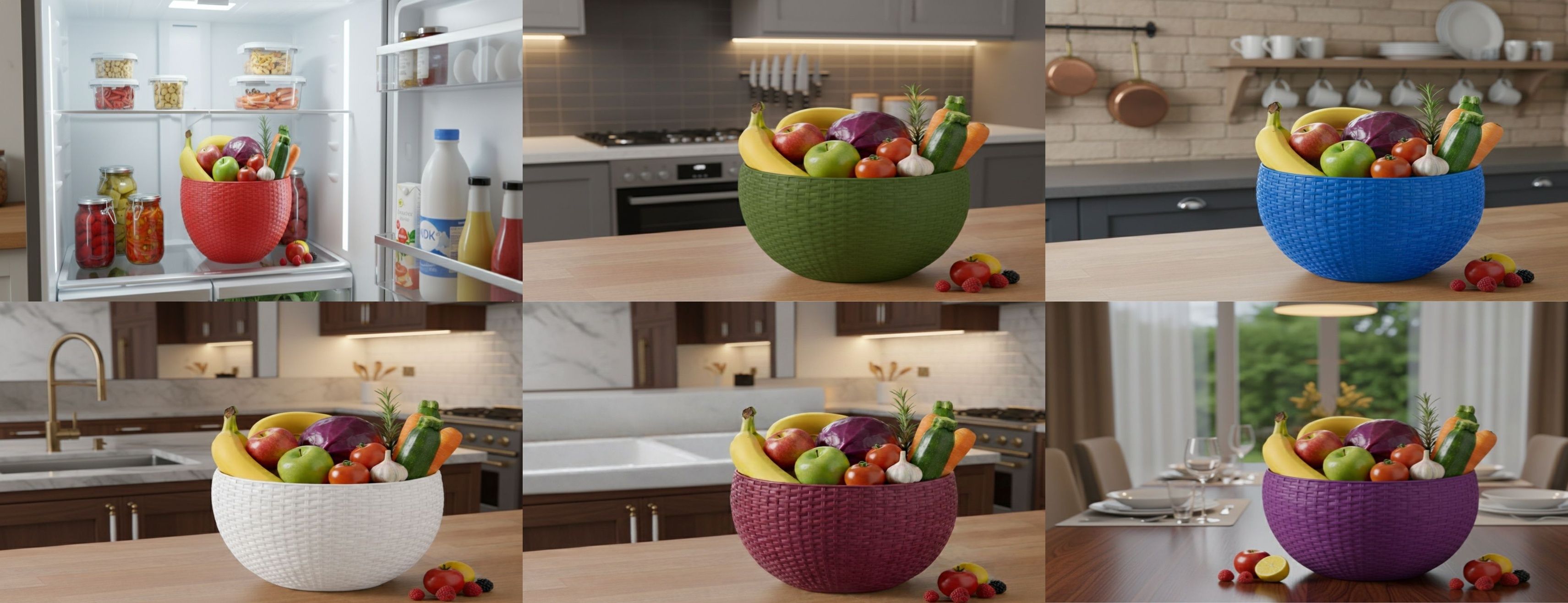 SmartKitchen Basket Plastic Fruit & Vegetable Basket-image-46
