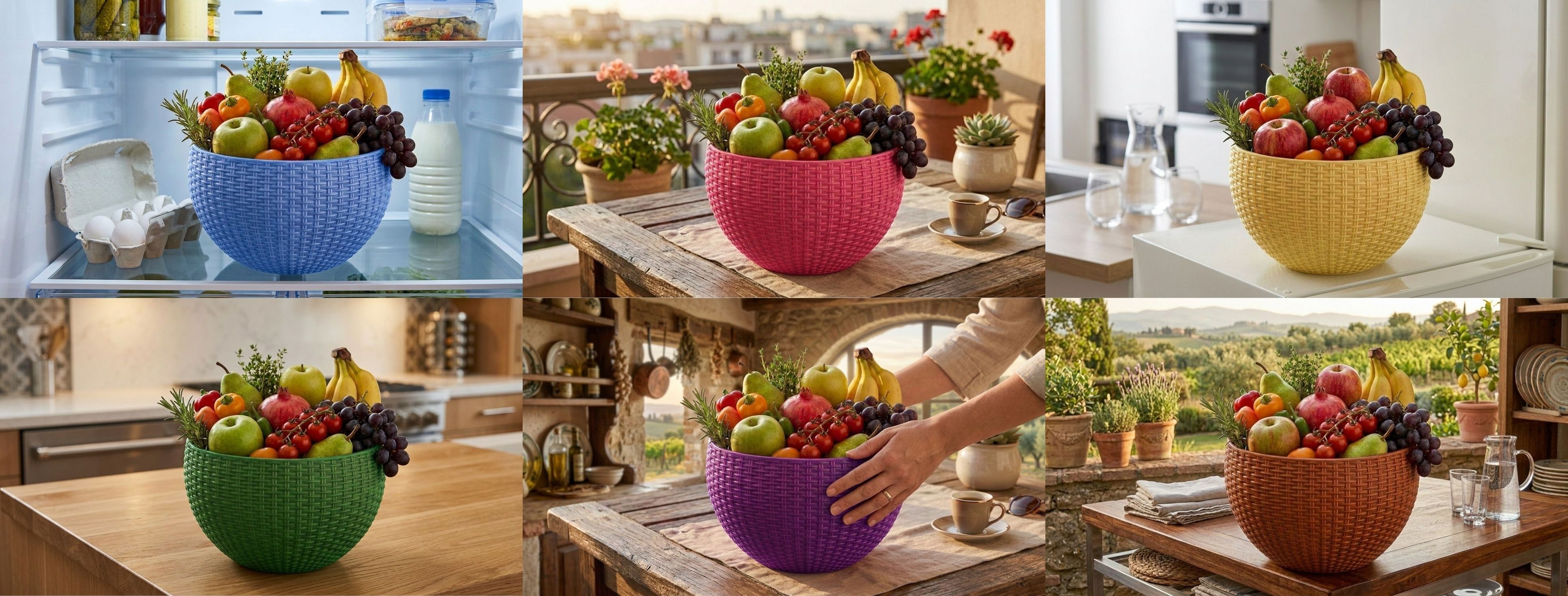 bluevista Multi SmartKitchen Basket Plastic Fruit & Vegetable Basket-picture-0