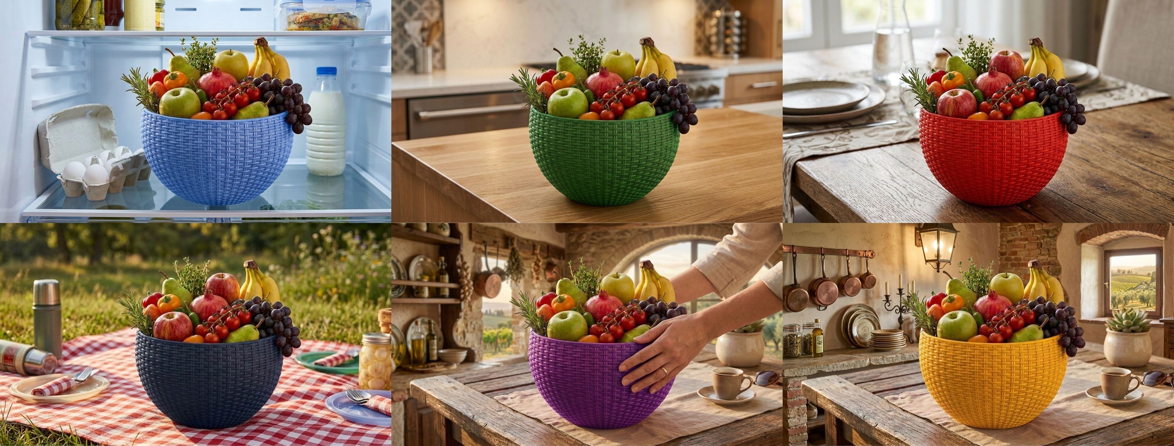Multi SmartKitchen Basket Plastic Fruit & Vegetable Basket-image-2