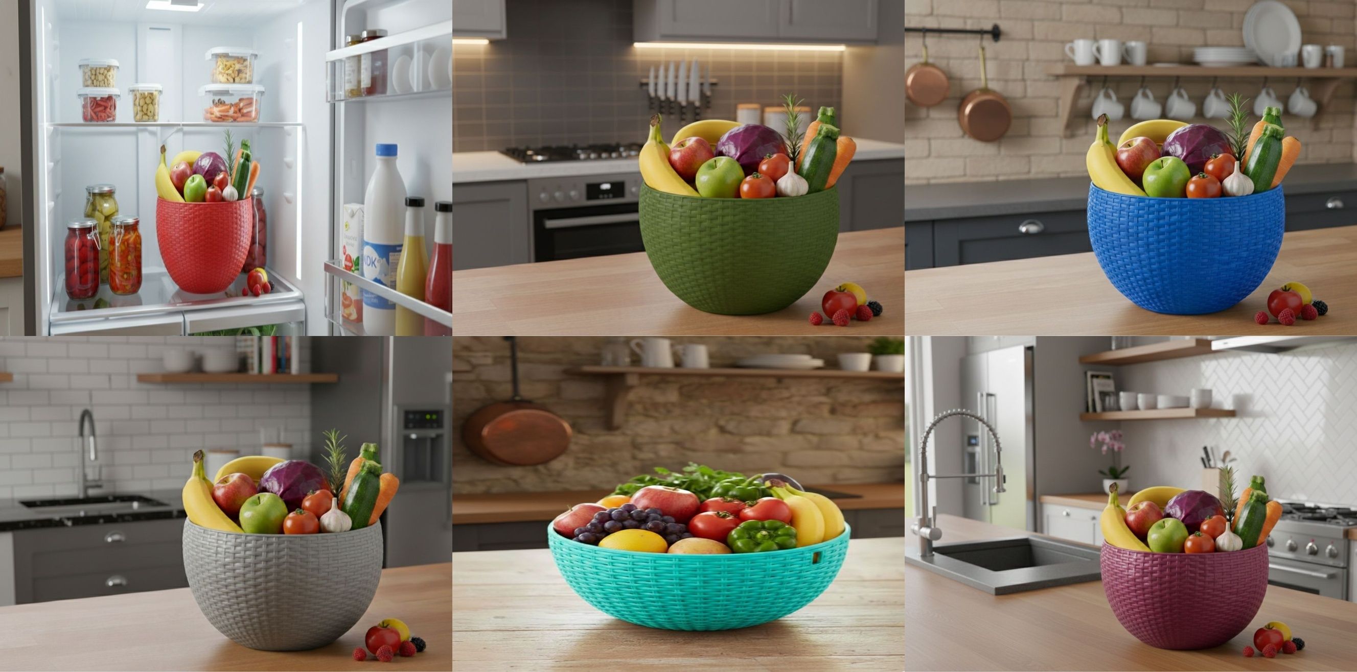 dervino SmartKitchen Basket Plastic Fruit & Vegetable Basket-picture-22