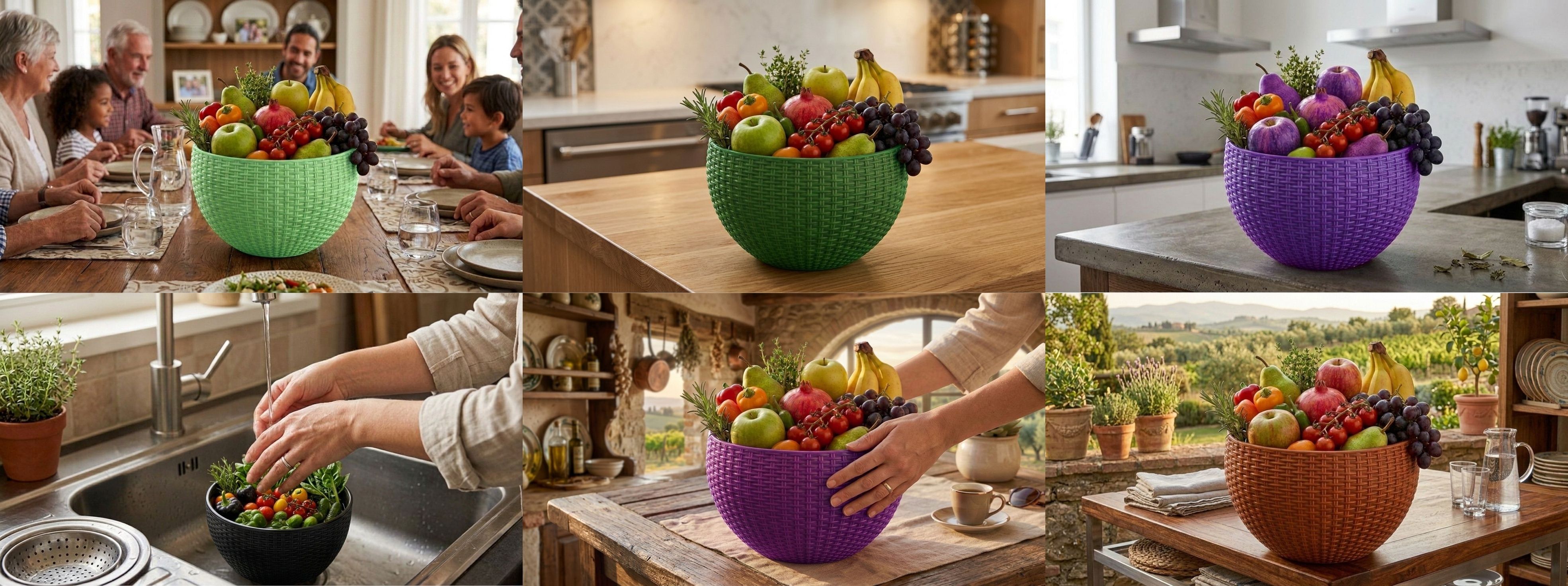 Multi SmartKitchen Basket Plastic Fruit & Vegetable Basket-image-12