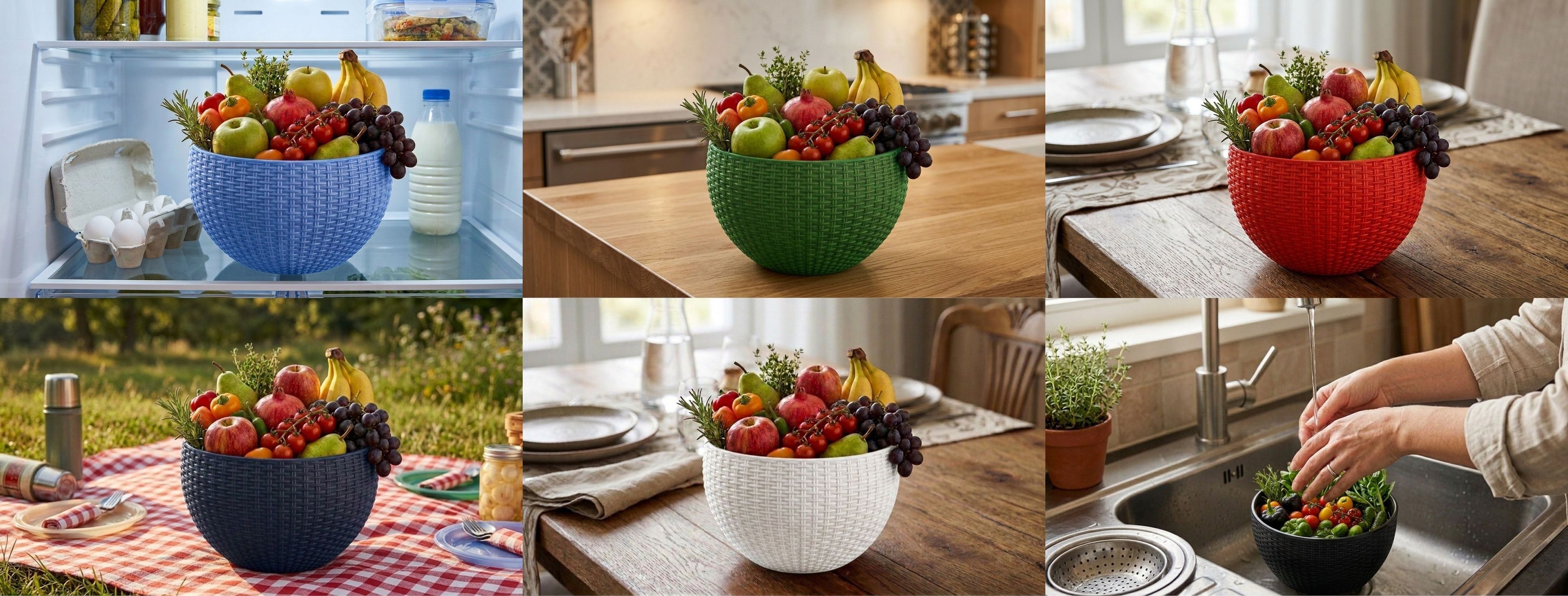 bee positive Multi SmartKitchen Basket Plastic Fruit & Vegetable Basket-picture-22