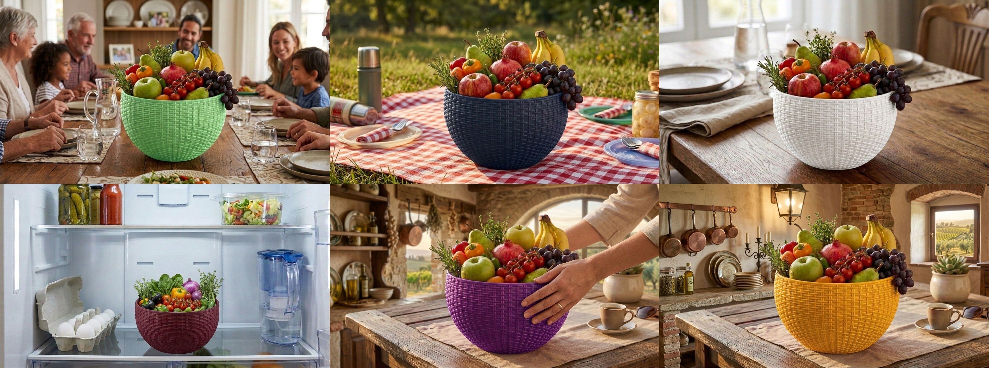 Multi SmartKitchen Basket Plastic Fruit & Vegetable Basket-image-5