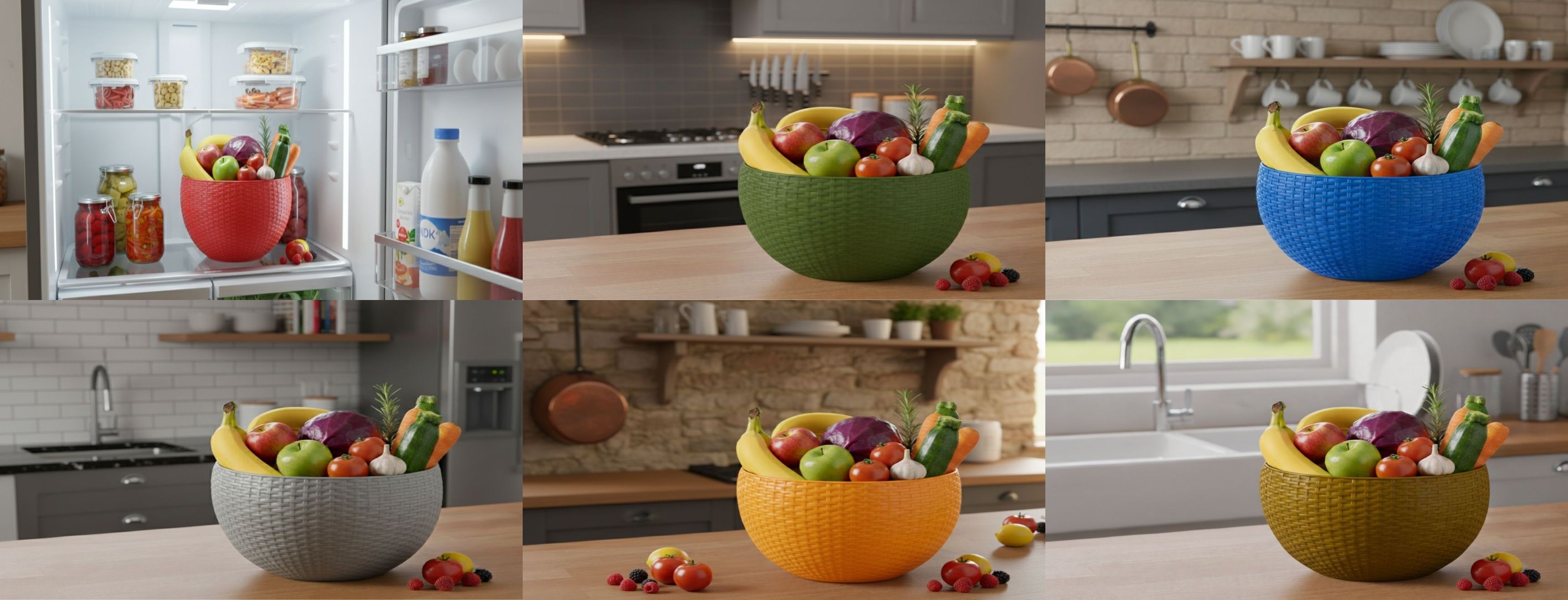 SmartKitchen Basket Plastic Fruit & Vegetable Basket-image-23