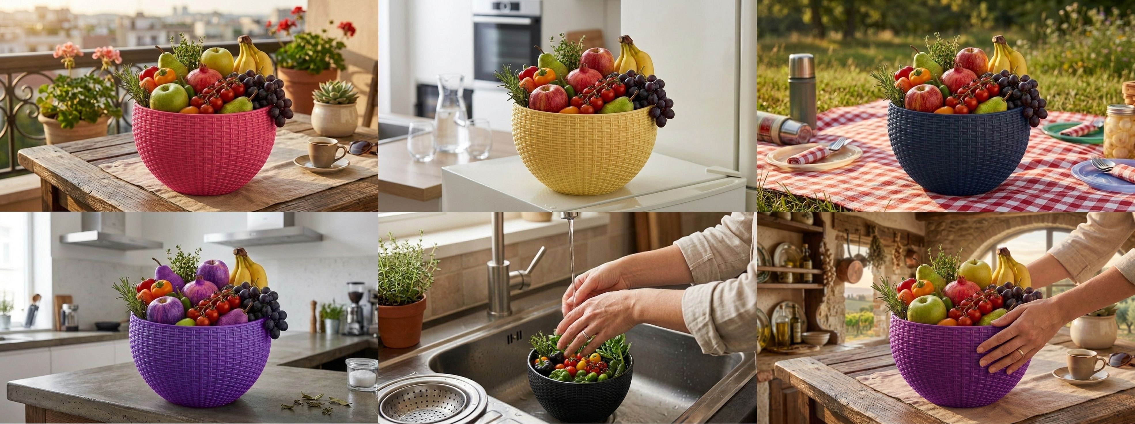 bluevista Multi SmartKitchen Basket Plastic Fruit & Vegetable Basket-picture-37