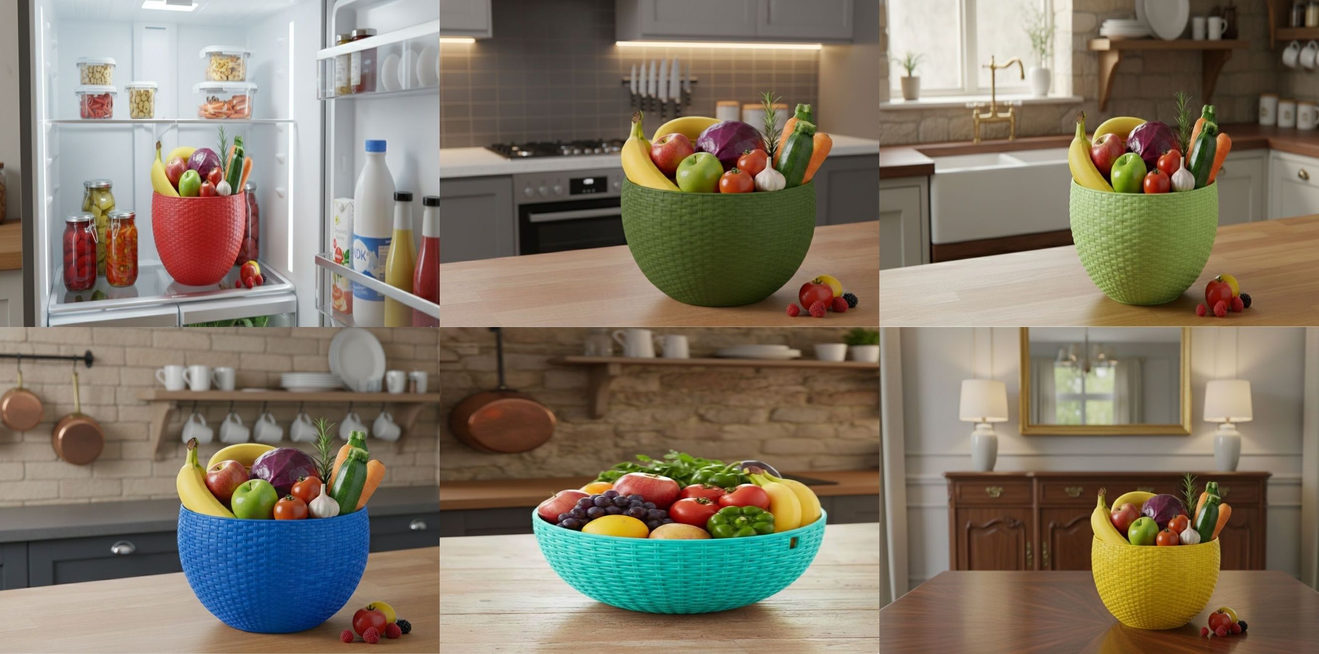 SmartKitchen Basket Plastic Fruit & Vegetable Basket-image-43