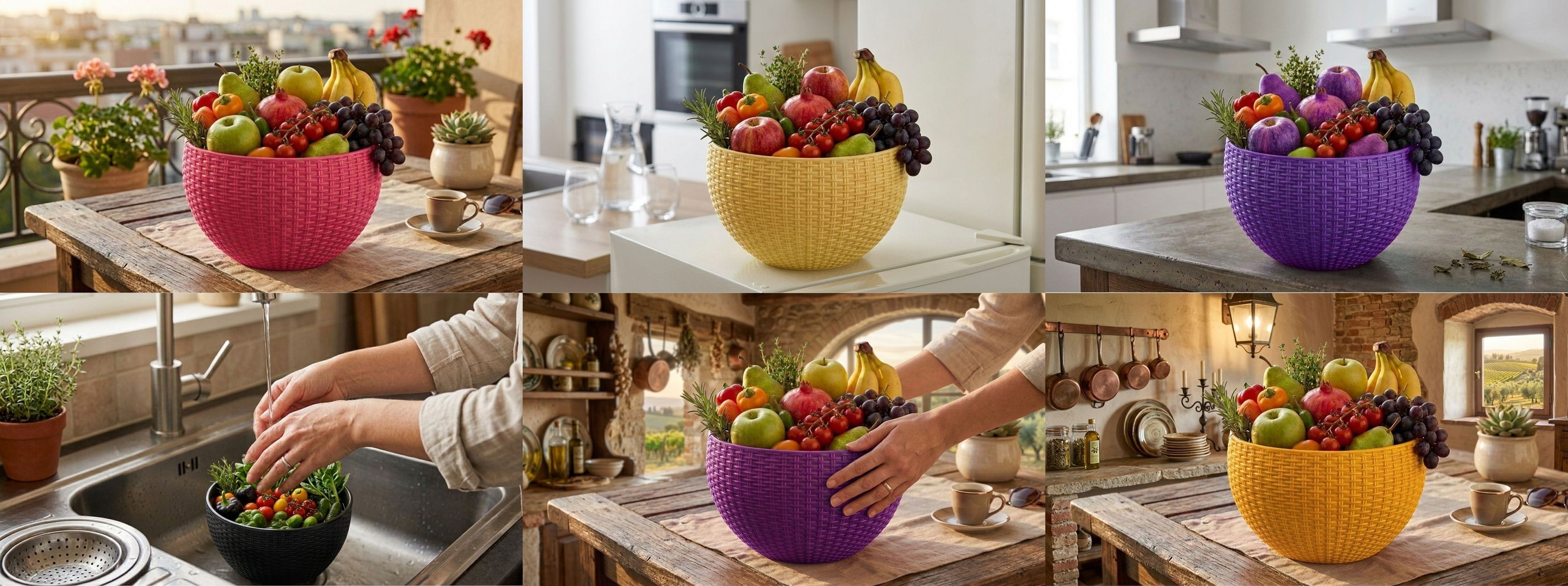 Multi SmartKitchen Basket Plastic Fruit & Vegetable Basket-image-5