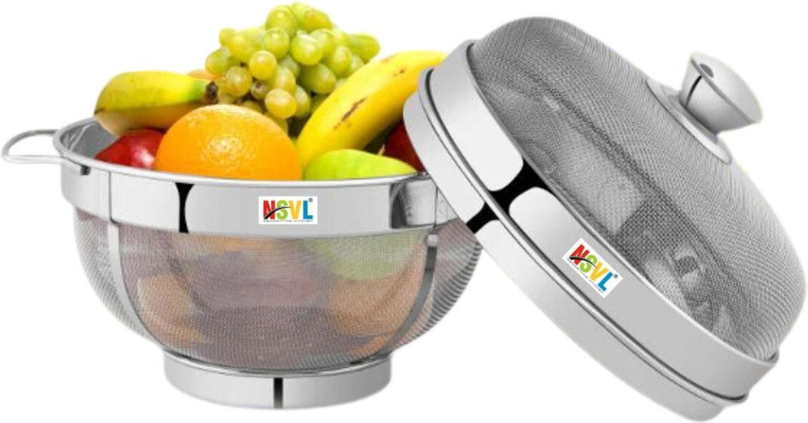 homvix Fresh Fruit & Vegetable Storage Basket with Dust-Proof Lid Stainless Steel Fruit & Vegetable Basket-picture-48