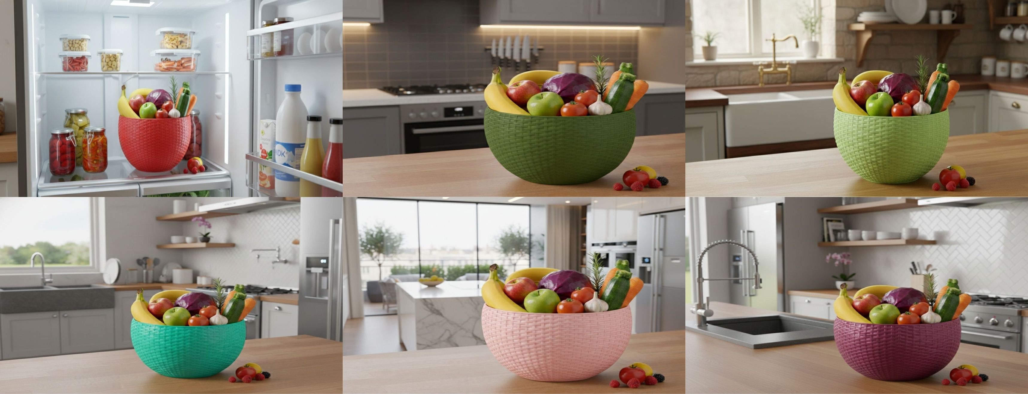 SmartKitchen Basket Plastic Fruit & Vegetable Basket-image-45