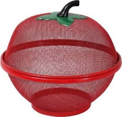Apple Shape Fruit & Vegetable Basket With Protective Lid Steel Fruit & Vegetable Basket