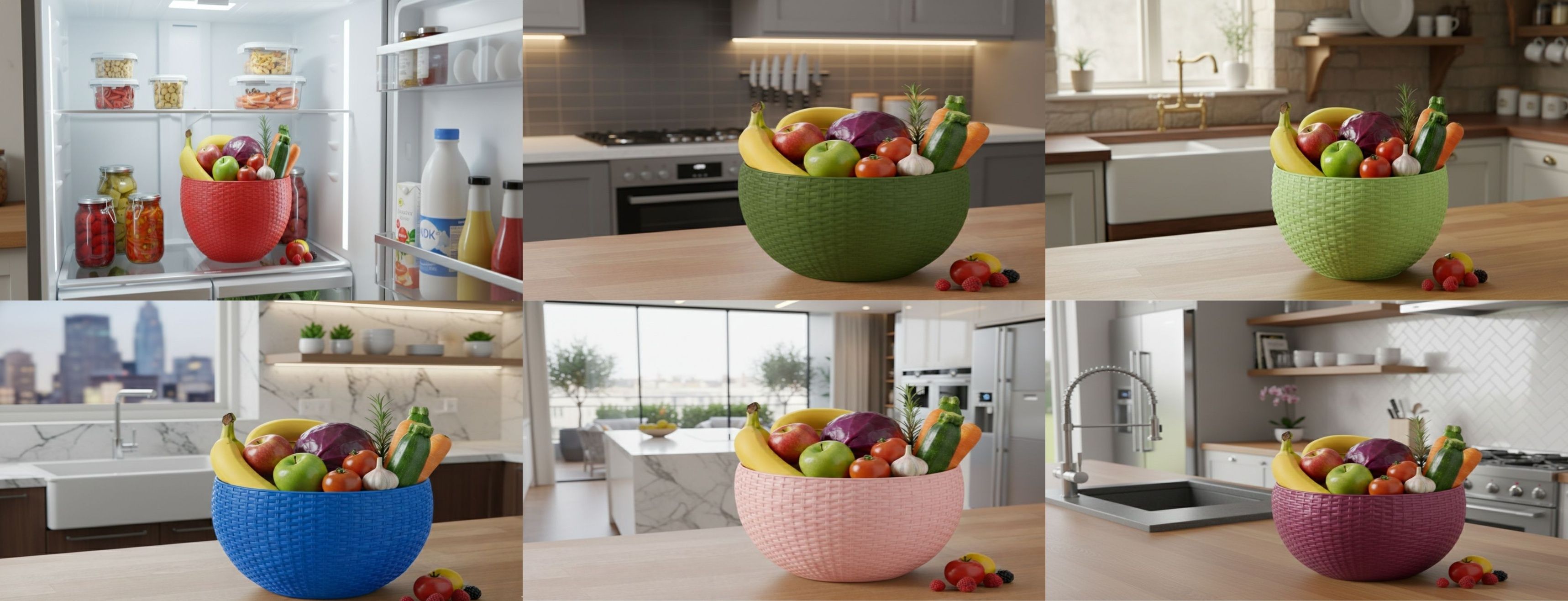 dervino SmartKitchen Basket Plastic Fruit & Vegetable Basket-picture-21