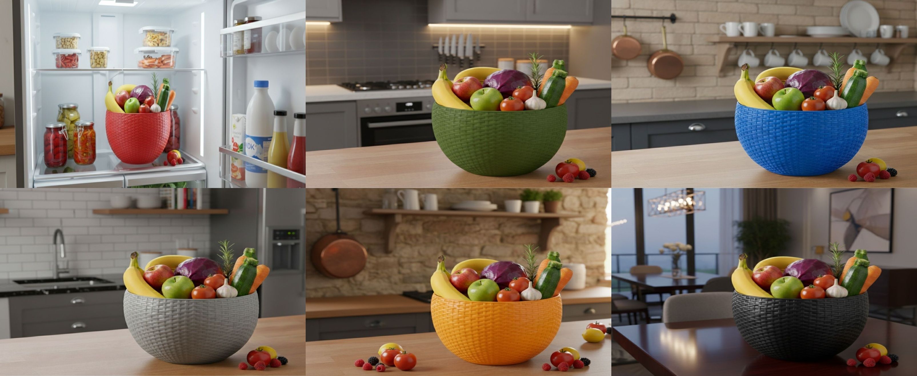 dervino SmartKitchen Basket Plastic Fruit & Vegetable Basket-picture-13