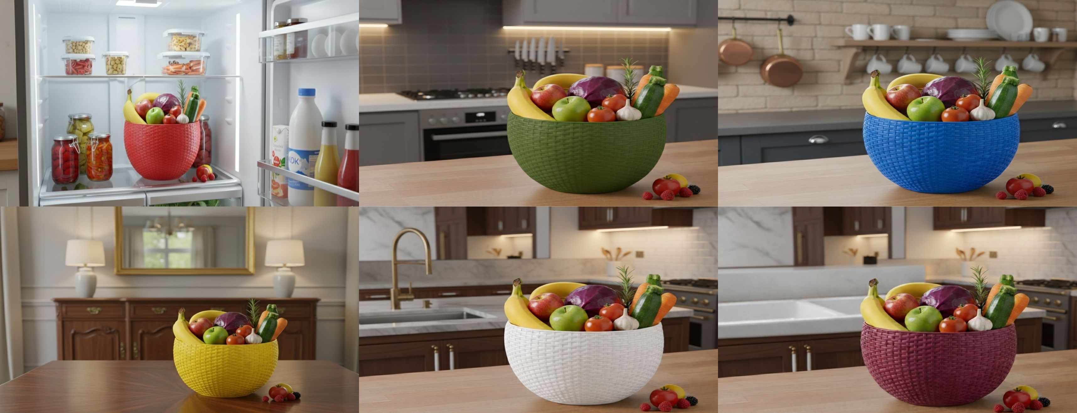 SmartKitchen Basket Plastic Fruit & Vegetable Basket-image-39