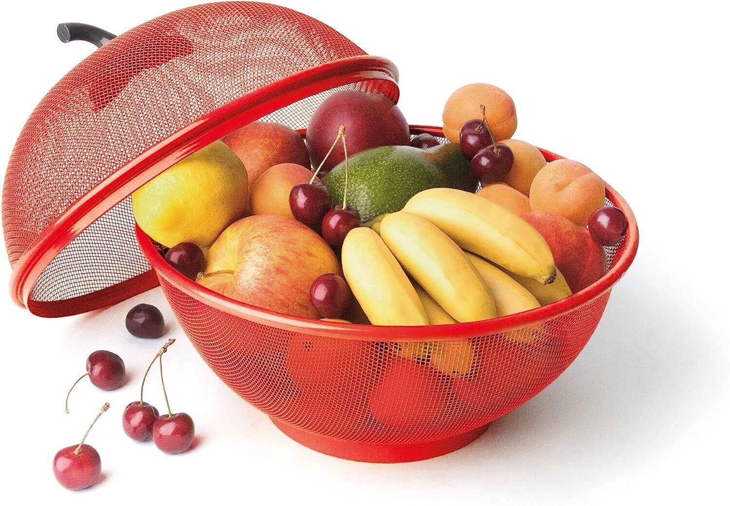 glossishine Fruits & Vegetables Basket for Kitchen, Fruit Basket with Net Cover Stainless Steel Fruit & Vegetable Basket-picture-27