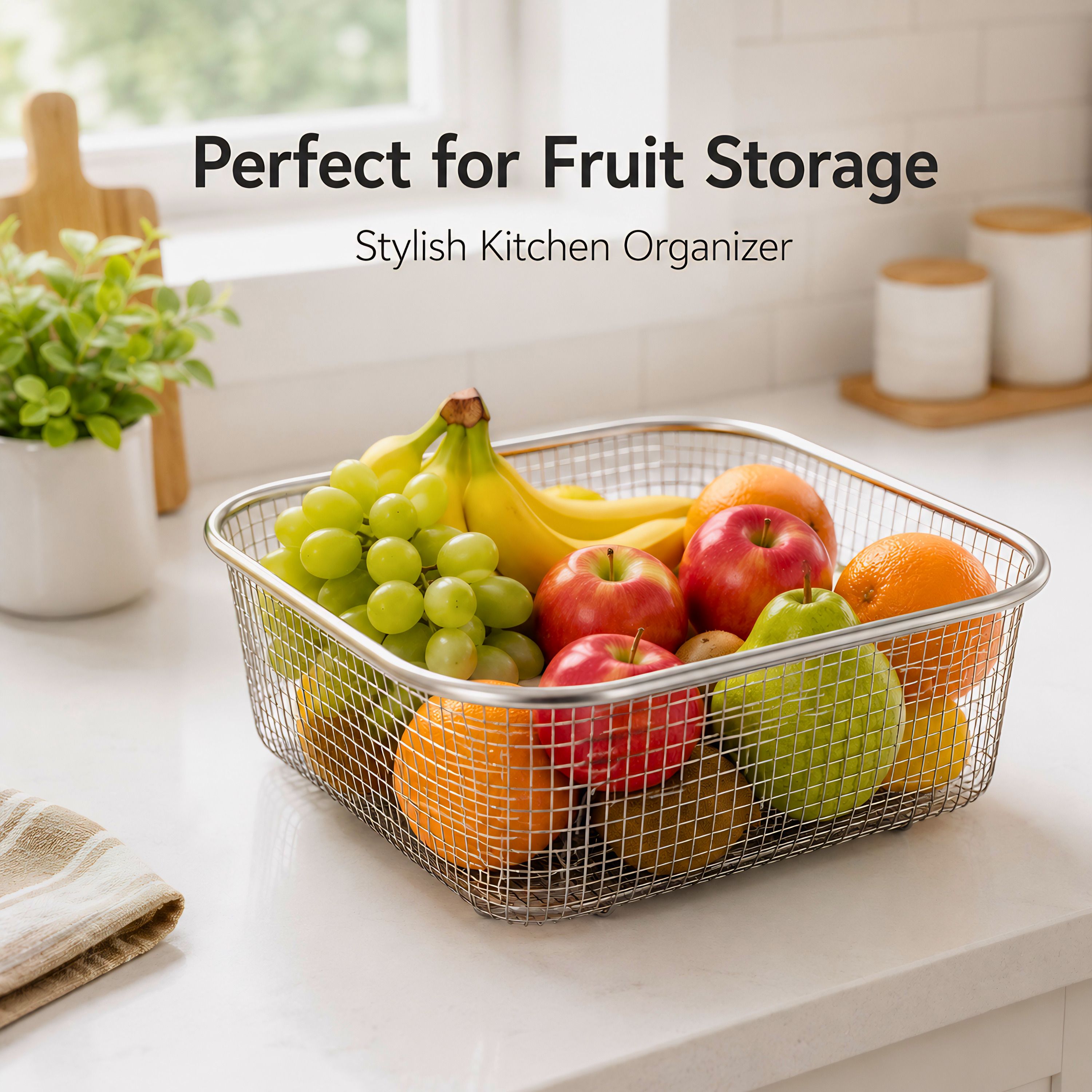 Steel Basket Stainless Steel Fruit & Vegetable Basket-image-41