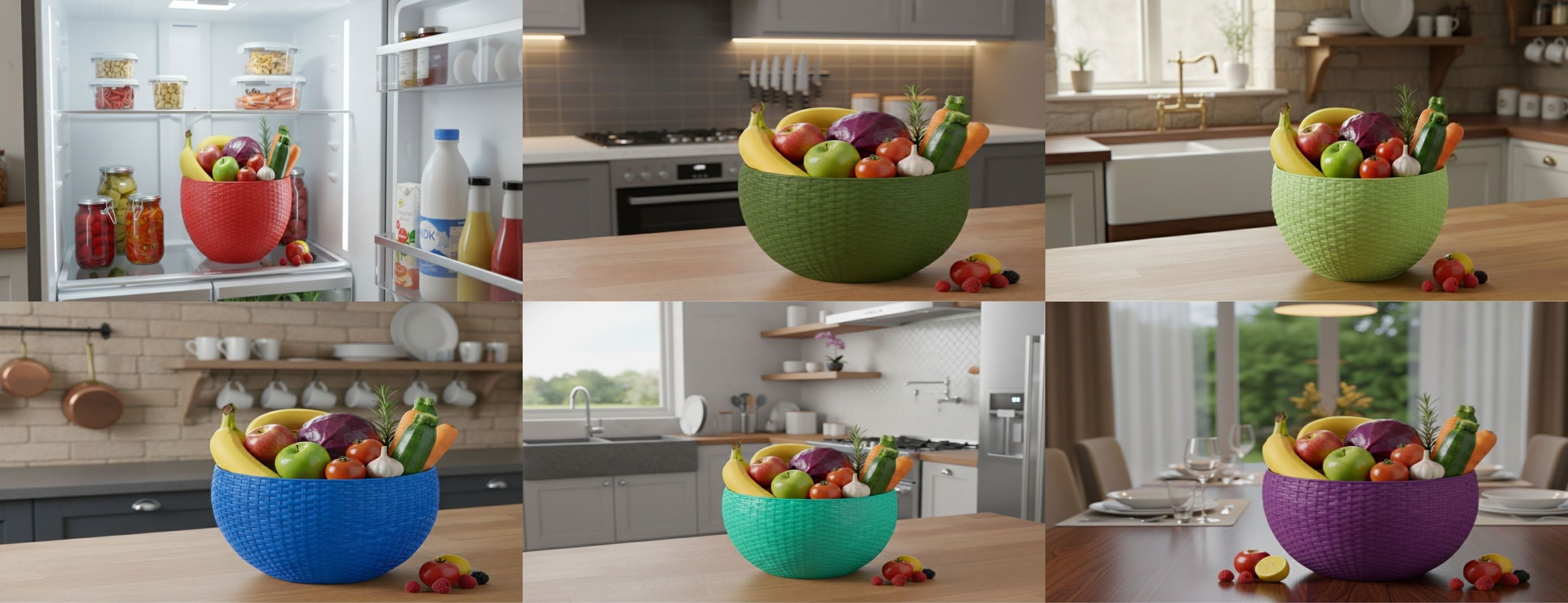 SmartKitchen Basket Plastic Fruit & Vegetable Basket-image-0