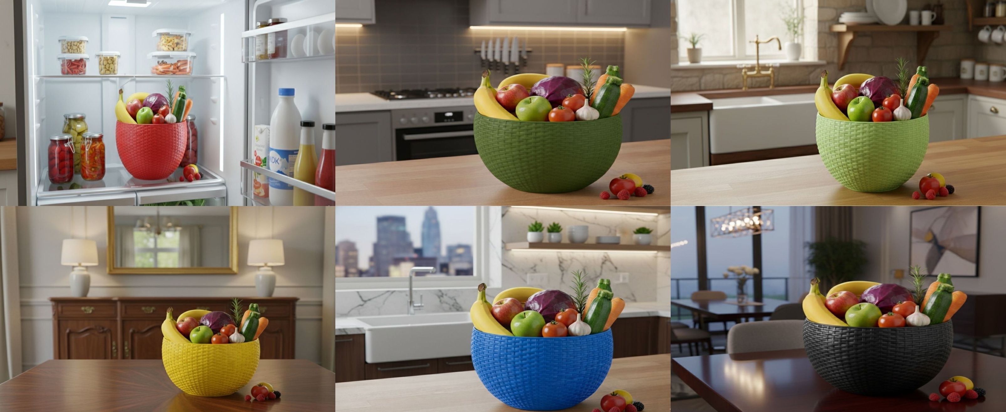 SmartKitchen Basket Plastic Fruit & Vegetable Basket-image-38