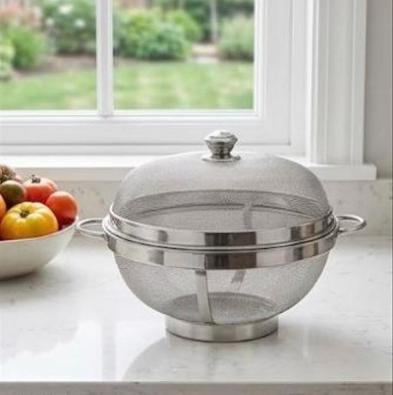 SS-MESH-10 / BS-395 Stainless Steel Mesh Dome lid with knob Stainless Steel Fruit & Vegetable Basket-image-32