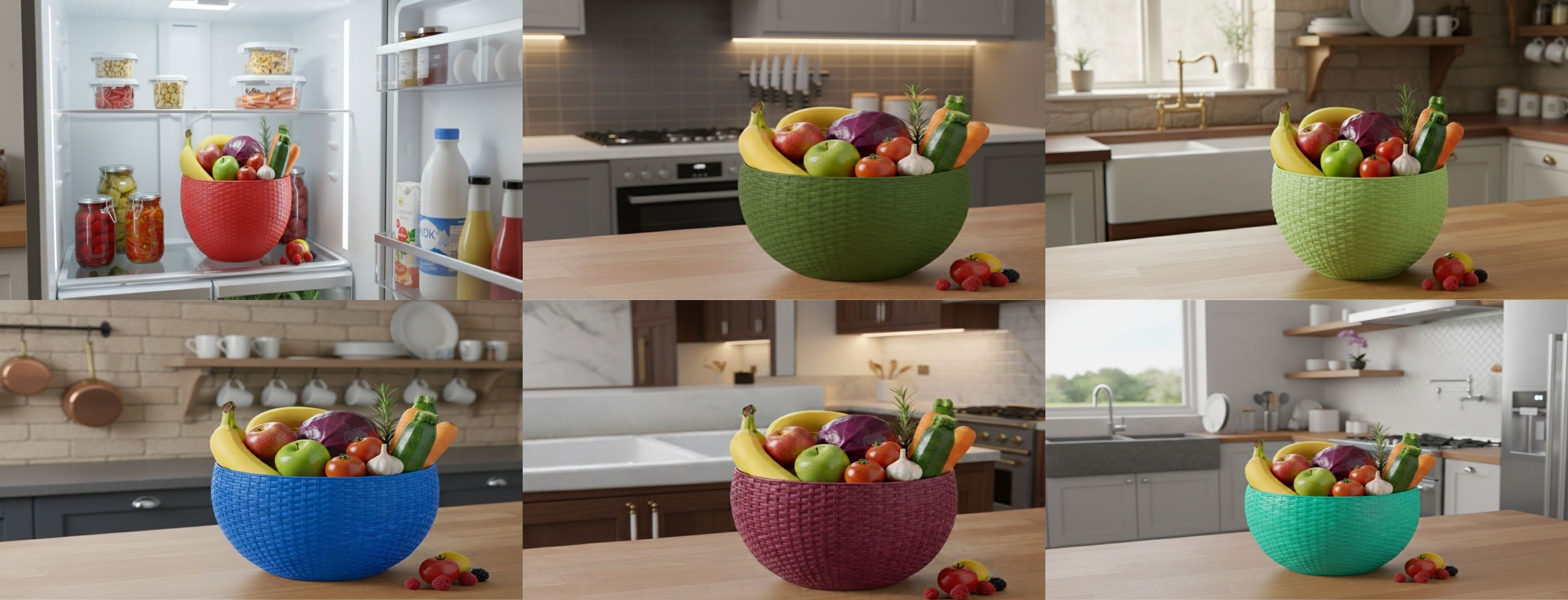 dervino SmartKitchen Basket Plastic Fruit & Vegetable Basket-picture-25