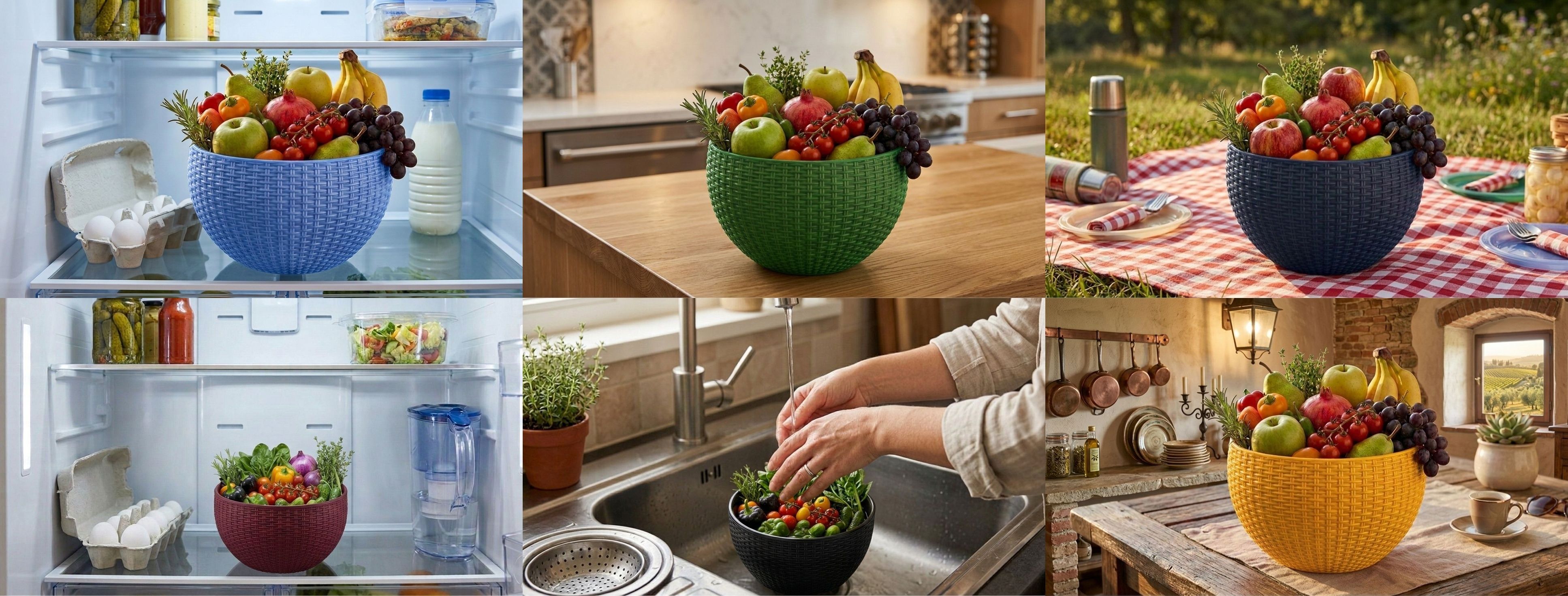 Multi SmartKitchen Basket Plastic Fruit & Vegetable Basket-image-15