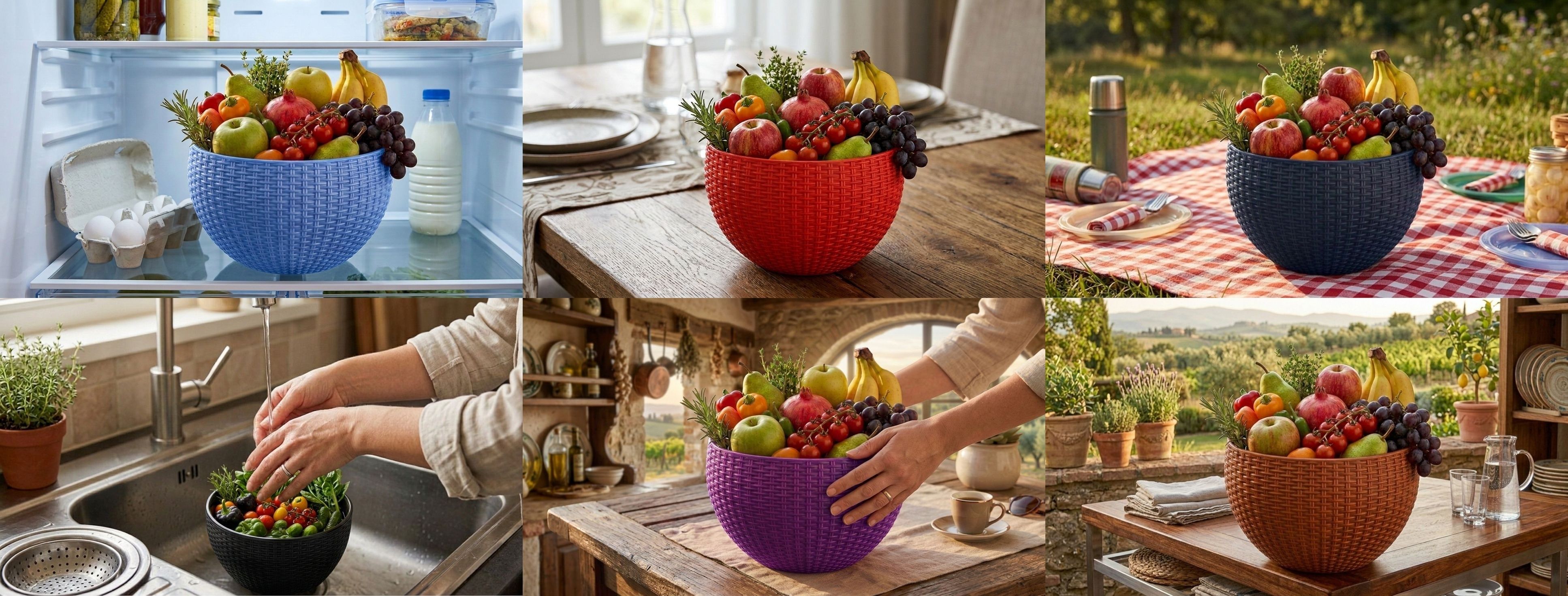bluevista Multi SmartKitchen Basket Plastic Fruit & Vegetable Basket-picture-0