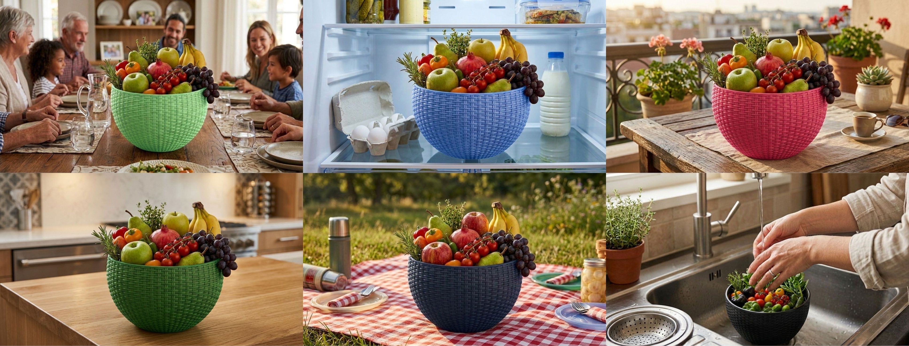 bluevista Multi SmartKitchen Basket Plastic Fruit & Vegetable Basket-picture-36