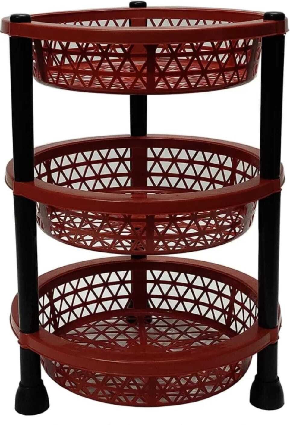 Fruits/Vegetables Kitchen Rack Plastic 3 Layer Plastic Rack Storage Plastic Fruit & Vegetable Basket-image-47
